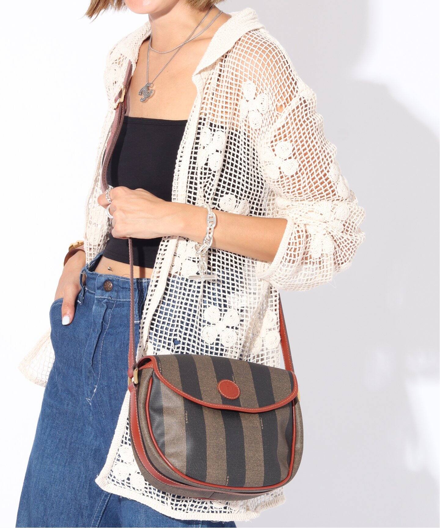 VINTAGE FENDI/フェンディ】 Pequin shoulder bag（ショルダーバッグ 