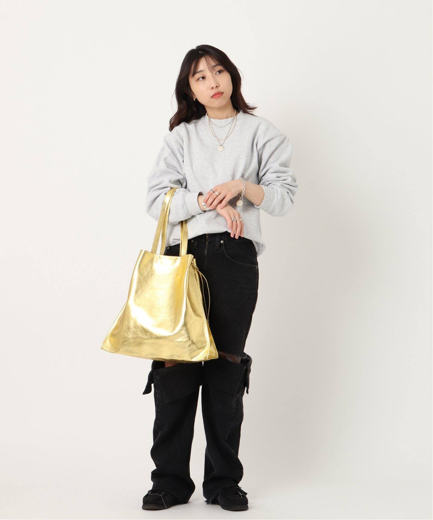 blancle/ ブランクレ】M.LETHER SQUEEZE BIG TOTE（トートバッグ