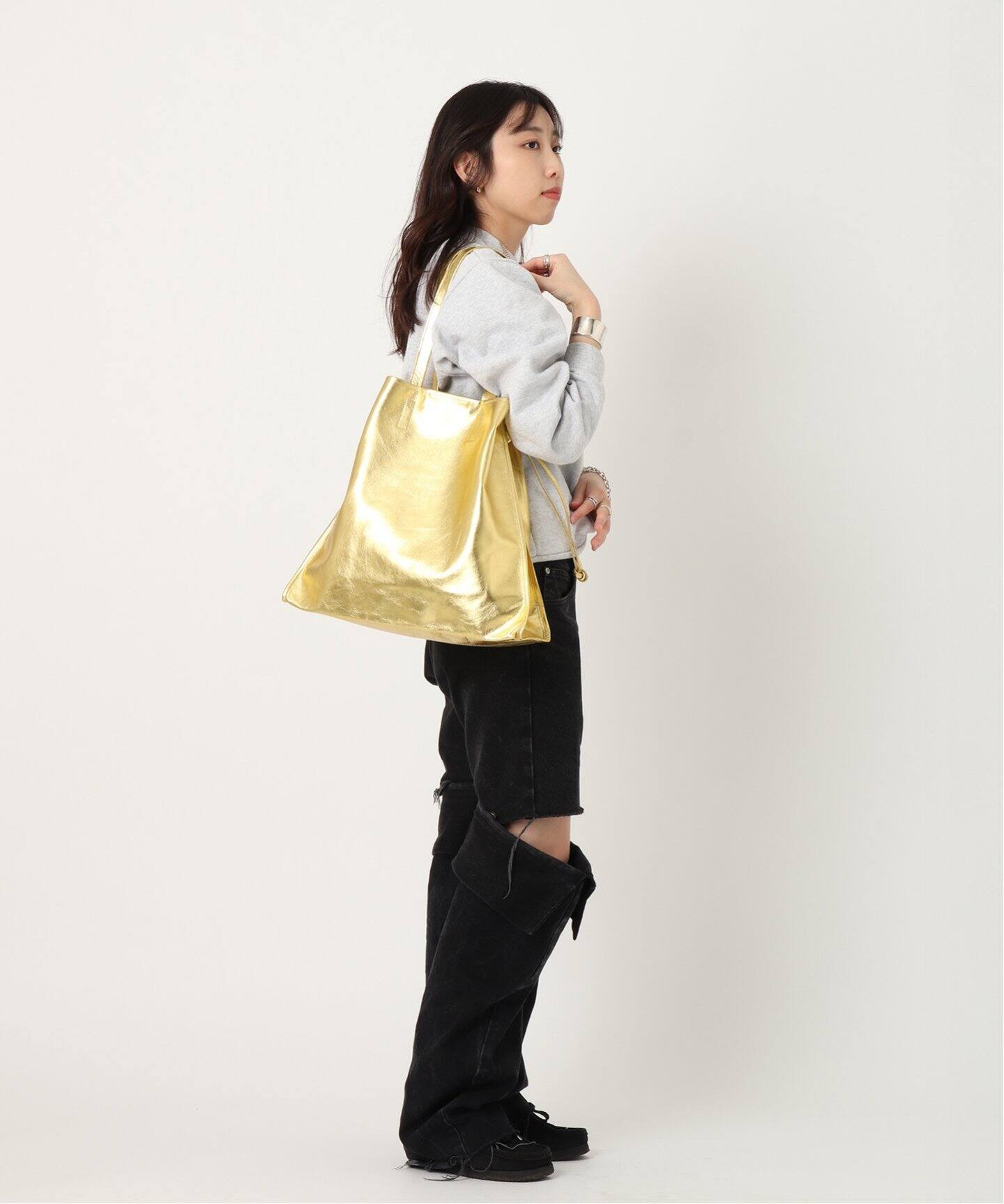blancle/ ブランクレ】M.LETHER SQUEEZE BIG TOTE（トートバッグ
