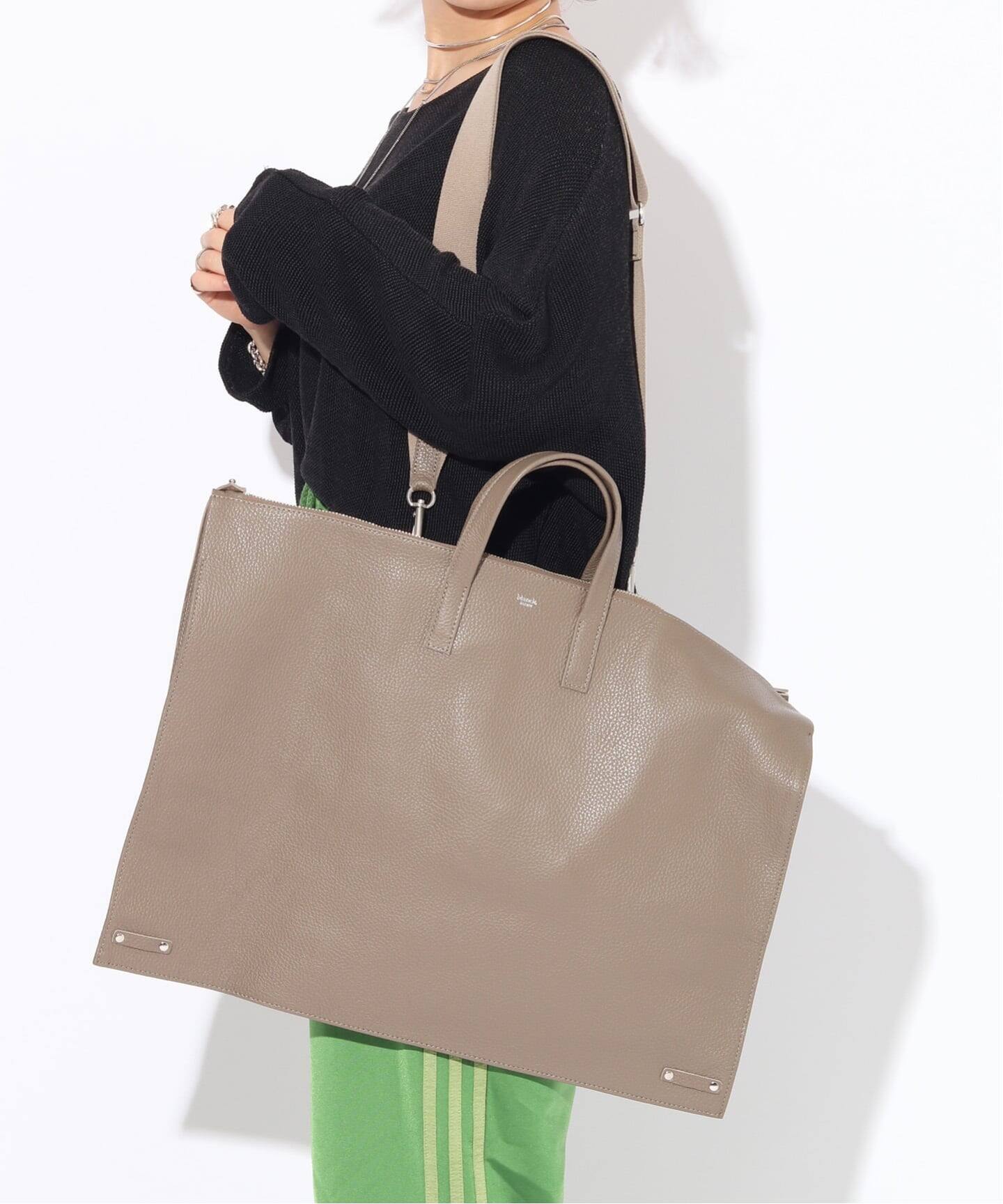 cha76chanMICALLE トートバッグ黒＆ピンク2点 blancle/ ブランクレ】S.LETHER Candy 2way bag（トートバッグ