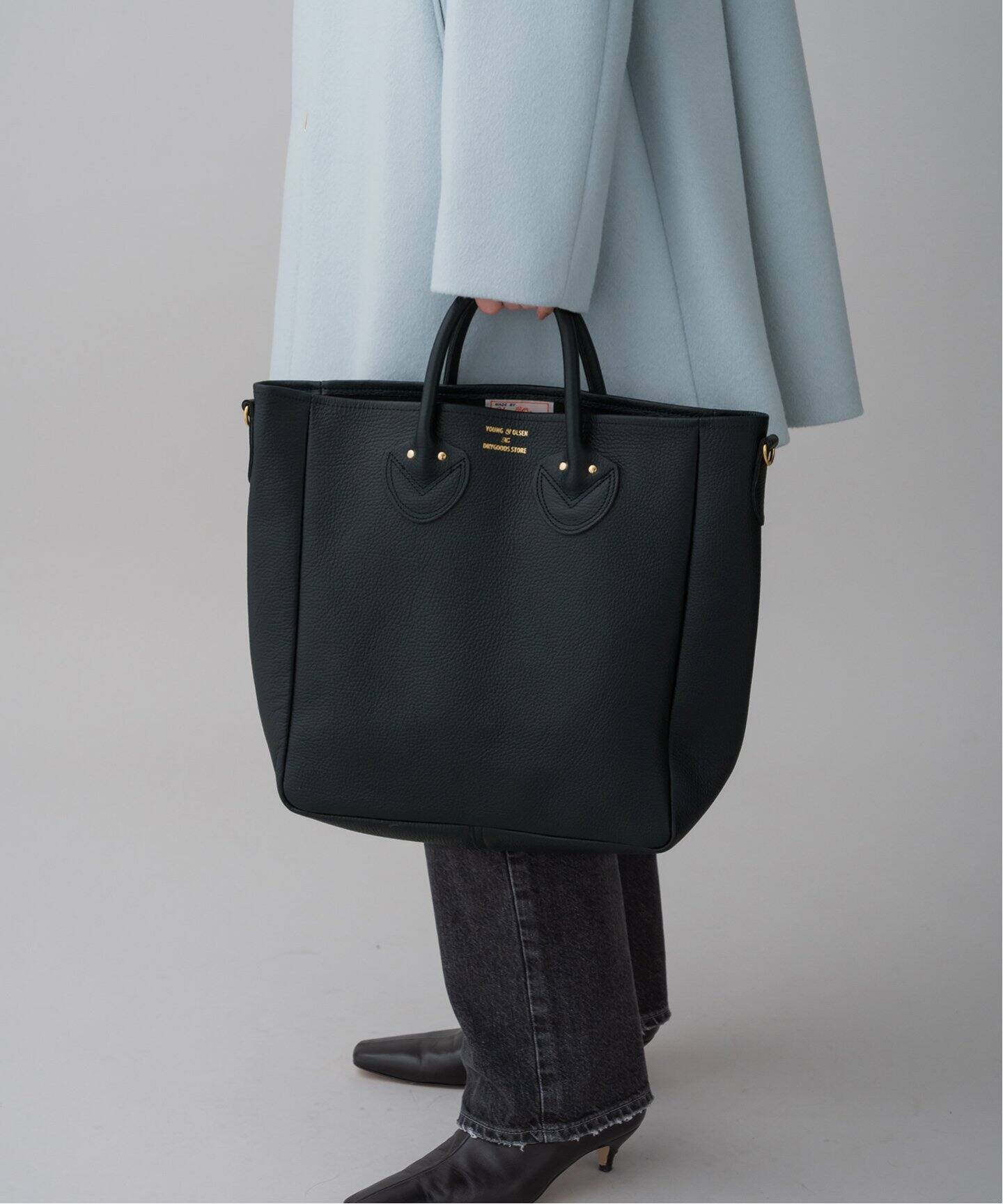 YOUNG&OLSEN/ヤングアンドオルセン EMBOSSED LEATHER TOTE M バッグ 