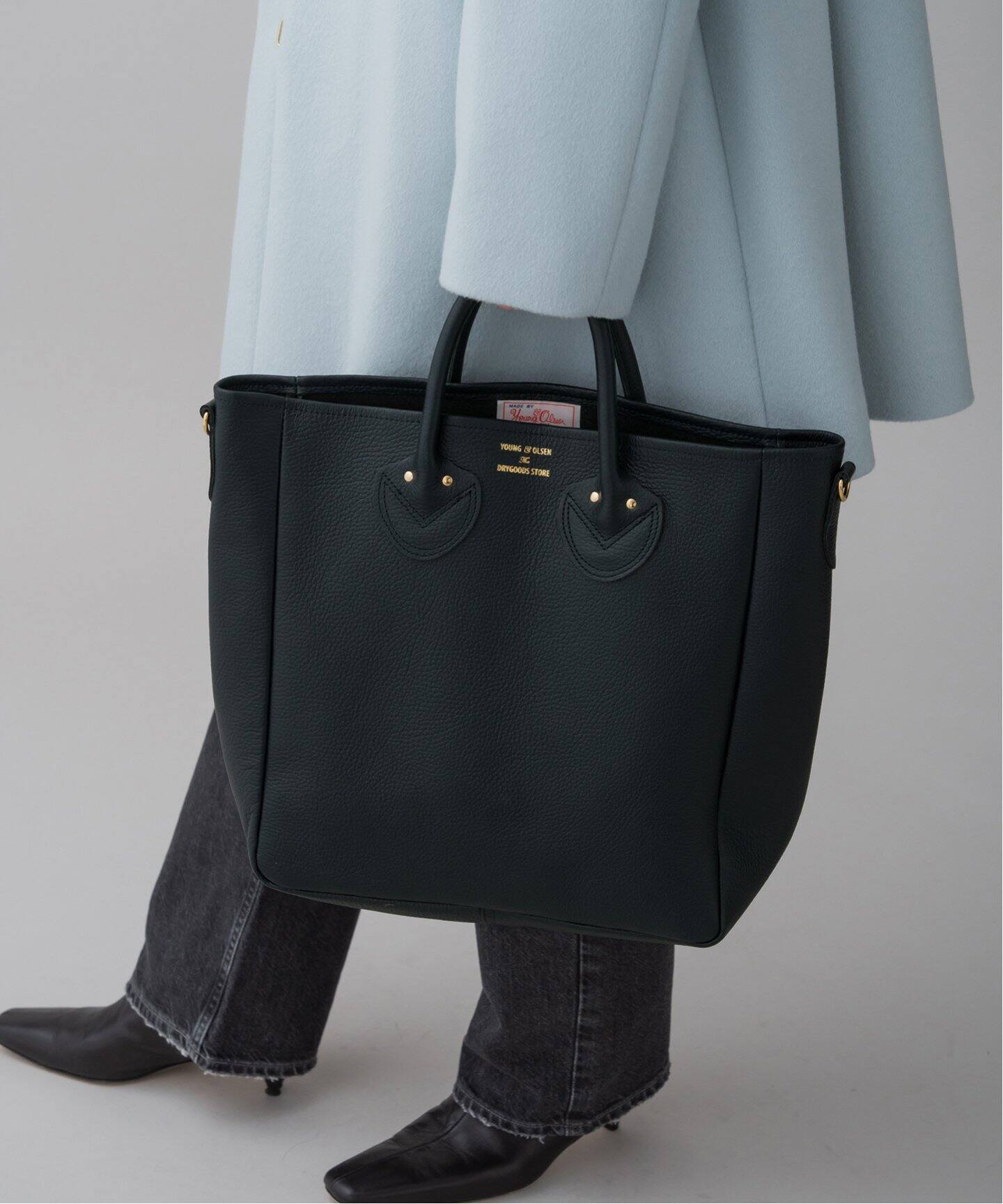 YOUNG&OLSEN/ヤングアンドオルセン EMBOSSED LEATHER TOTE M バッグ  