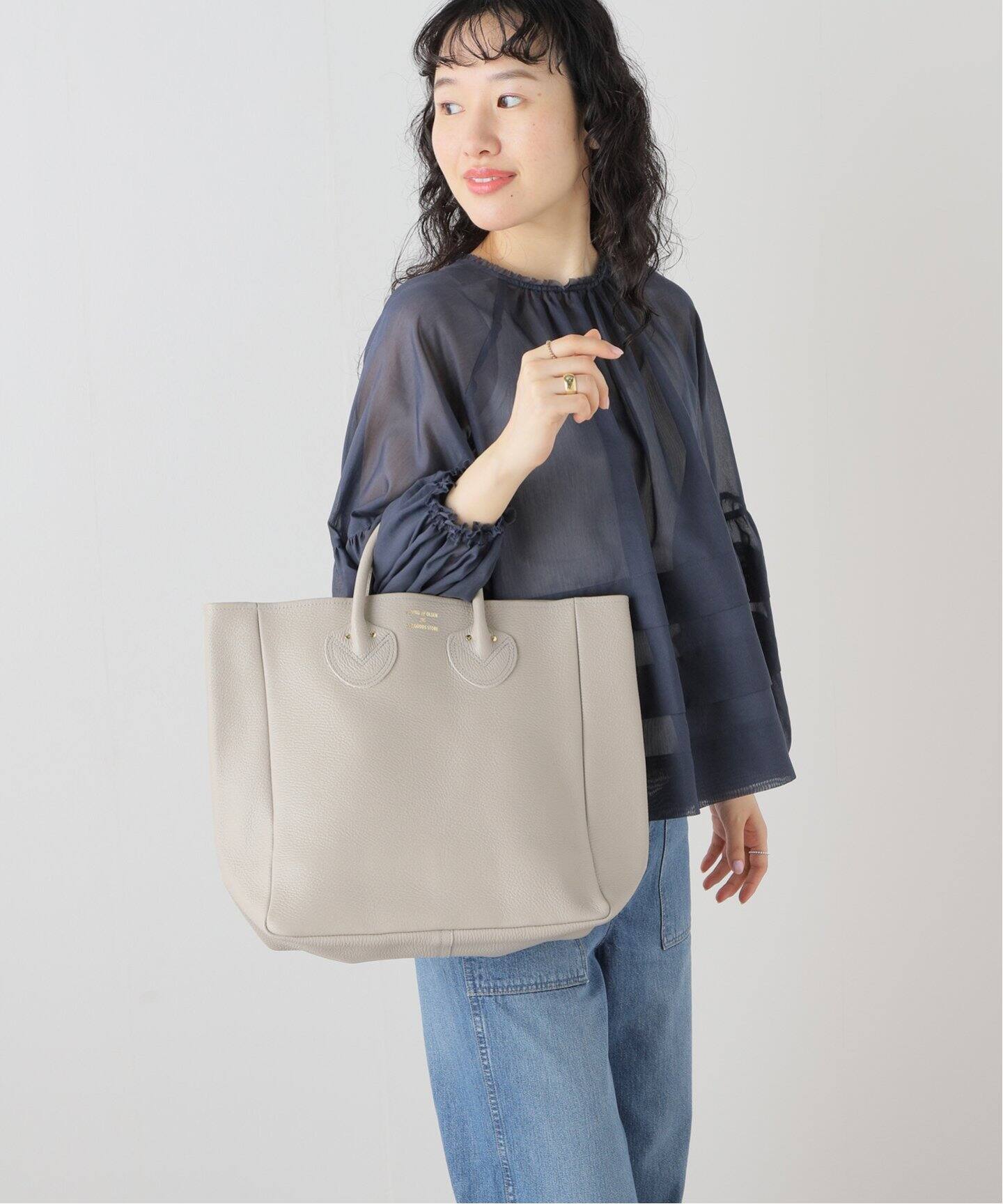 YOUNG&OLSEN/ヤングアンドオルセン】EMBOSSED LEATHER TOTE M トート  