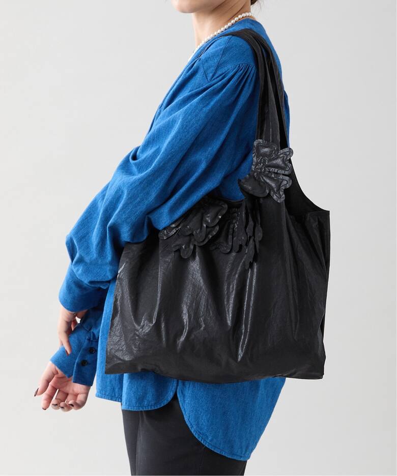 LUDLOW◇Scalloped Bag/限定品/ハンドバッグ/レザー/BLK// （LUDLOW 