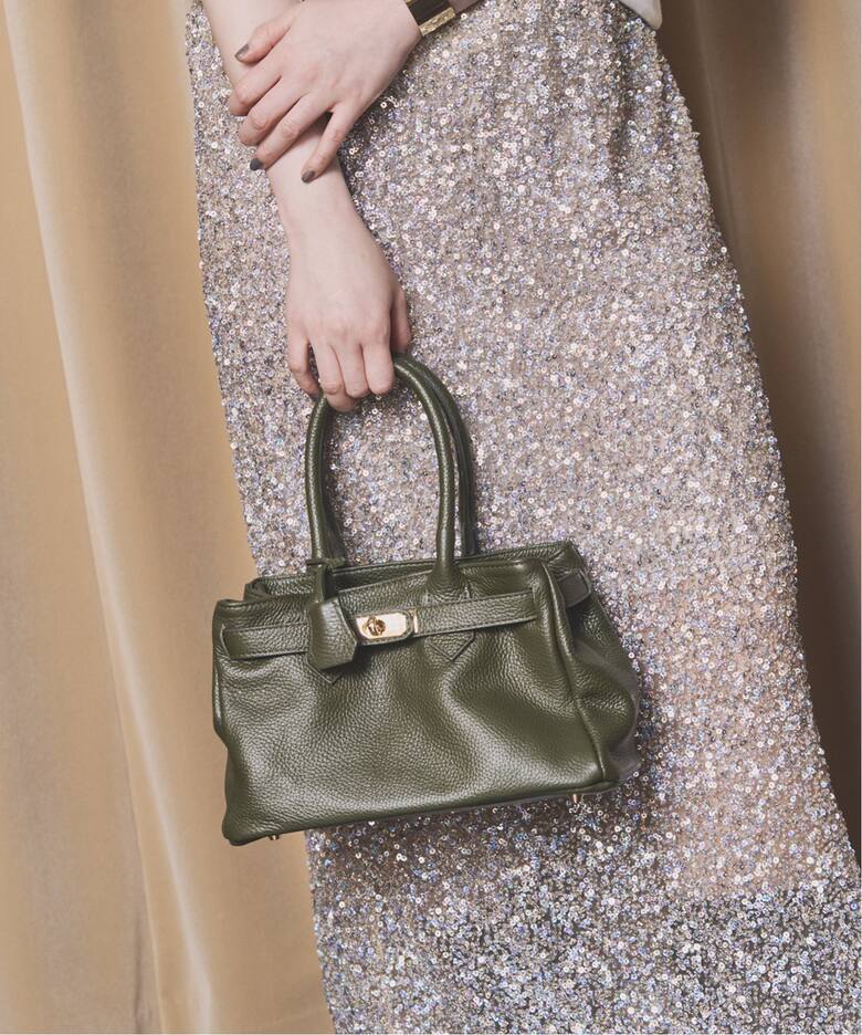 追加》AULENTTI/オウレンティ ベルト付きレザー MIDI BAG バッグ 