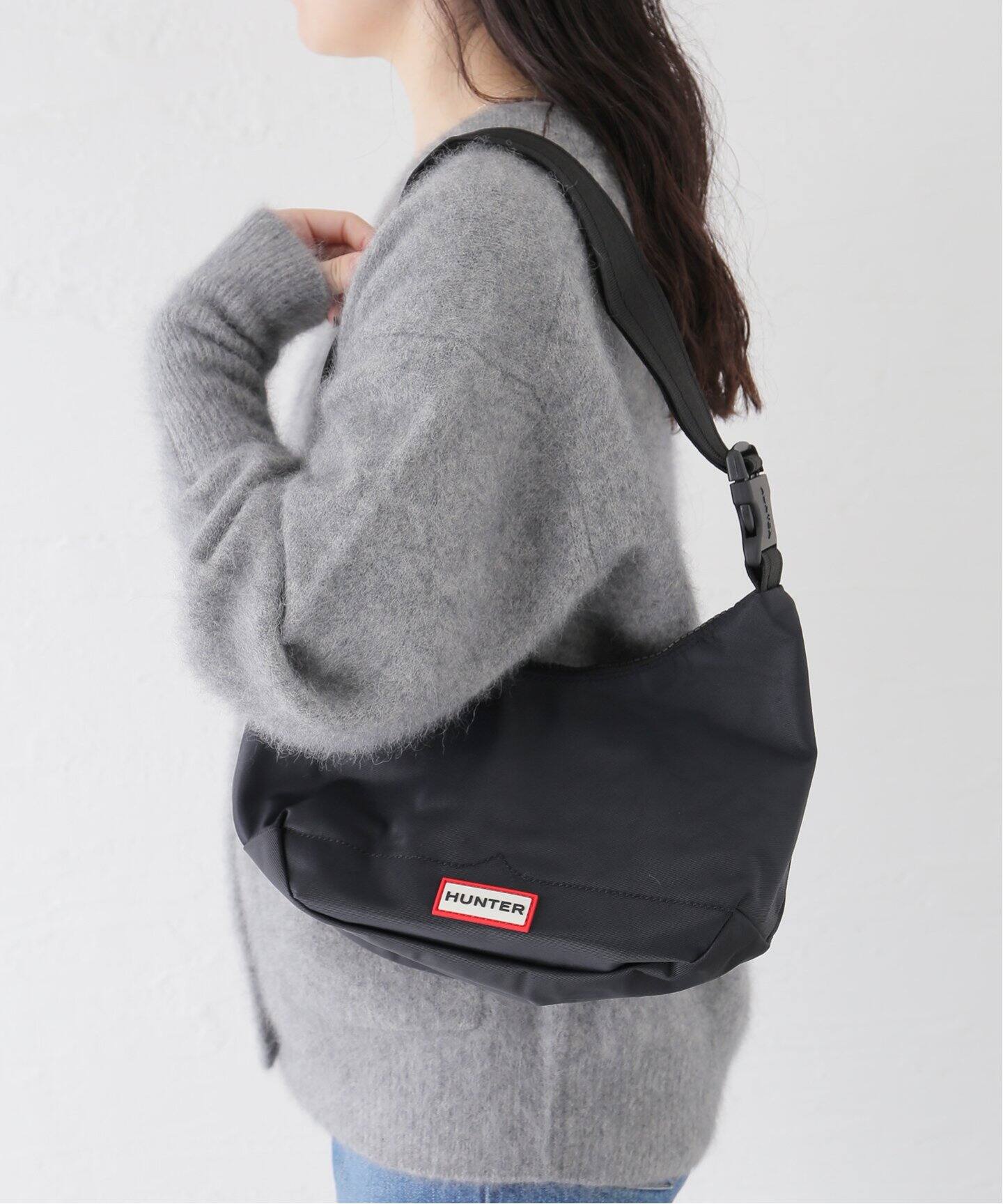 HUNTER/ハンター NYLON MINI HOBO UBS3600KBM（ショルダーバッグ 