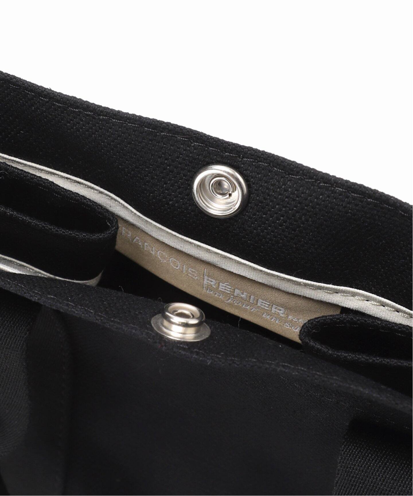 美品 フランソワ レニエ コットンニット×レザー トートバッグ