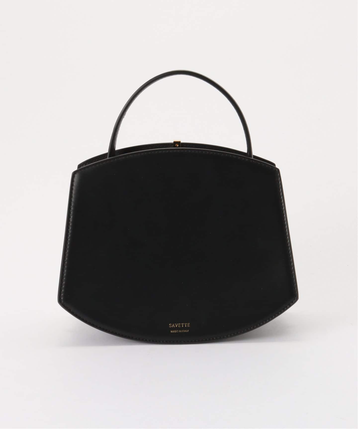 SAVETTE ブラックレザーハンドバッグ
