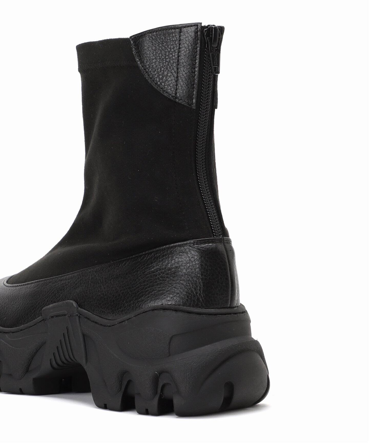 箱なし★シャルルシャントン　ストレッチショートブーツ　厚底　ブラック stretch boots（ブーティ・ショートブーツ）｜Charles Chaton