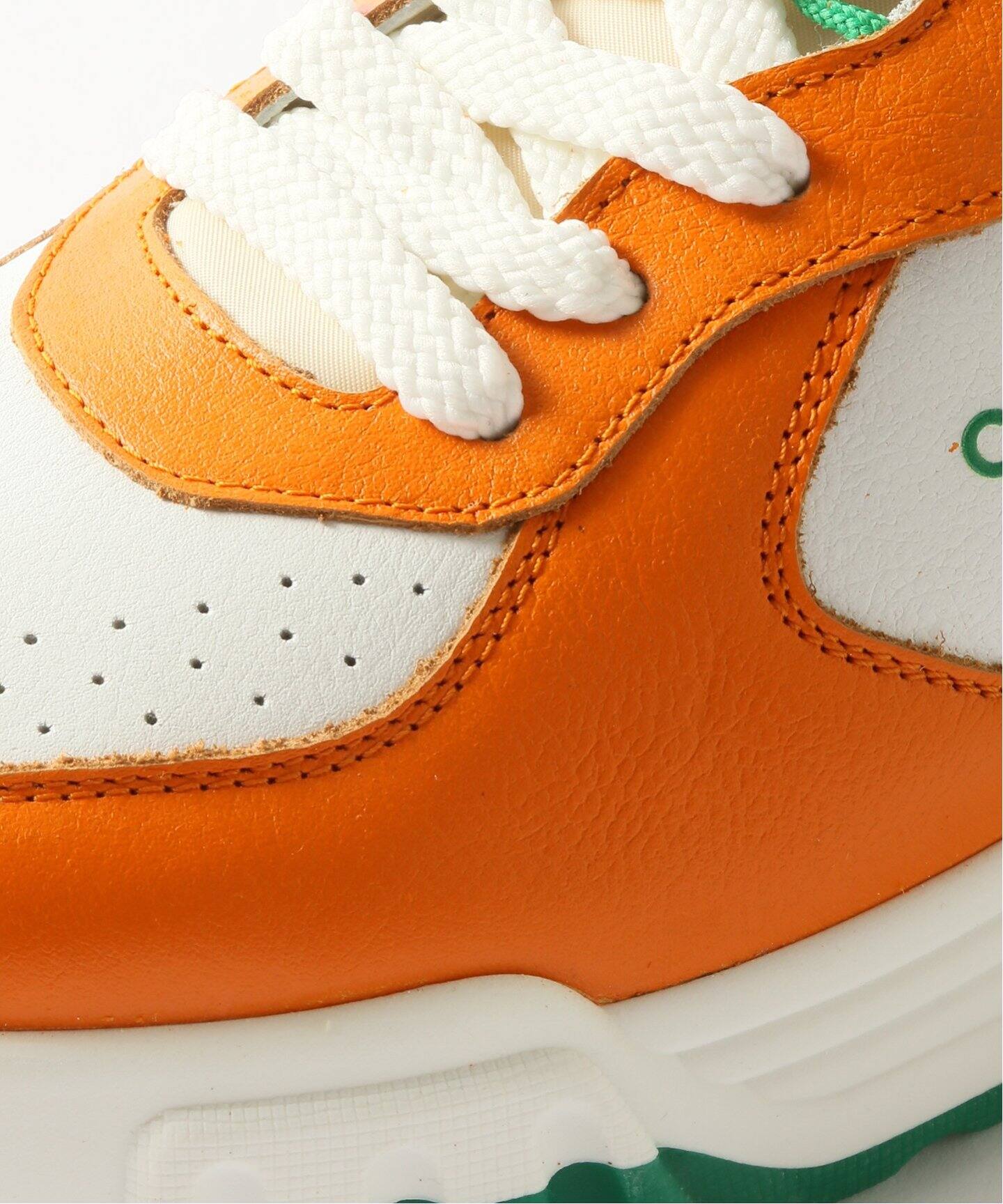 【関税込み】Casablanca オレンジ＆ホワイト Court スニーカー Womens Court Orange & White Sneaker | Casablanca Paris