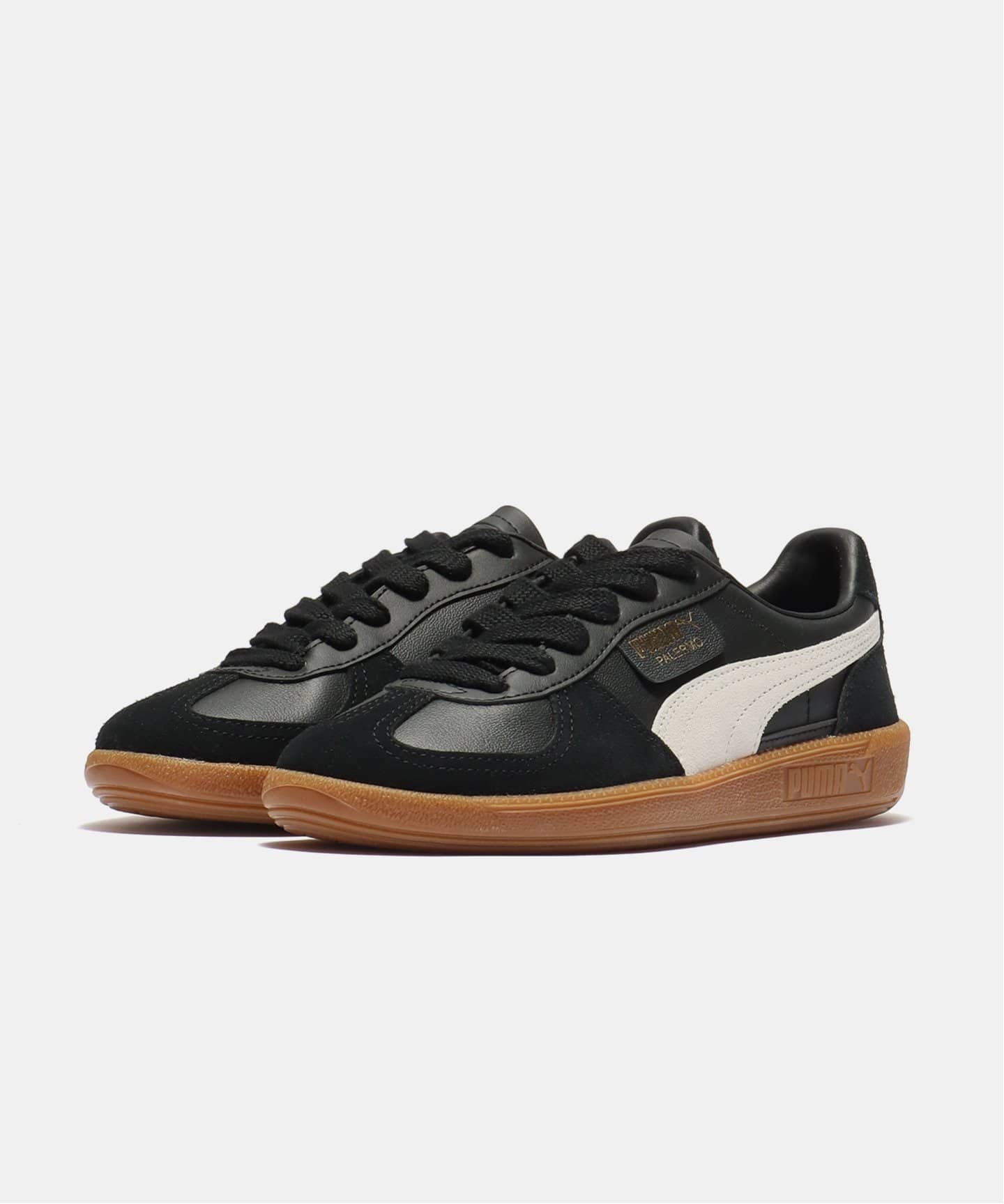 スニーカー ^PUMA^ Palermo Lth Black Light Gray 39646403 396464-03 Trainers PUMA Unisex Palermo Lth Black Gum | Sneaker