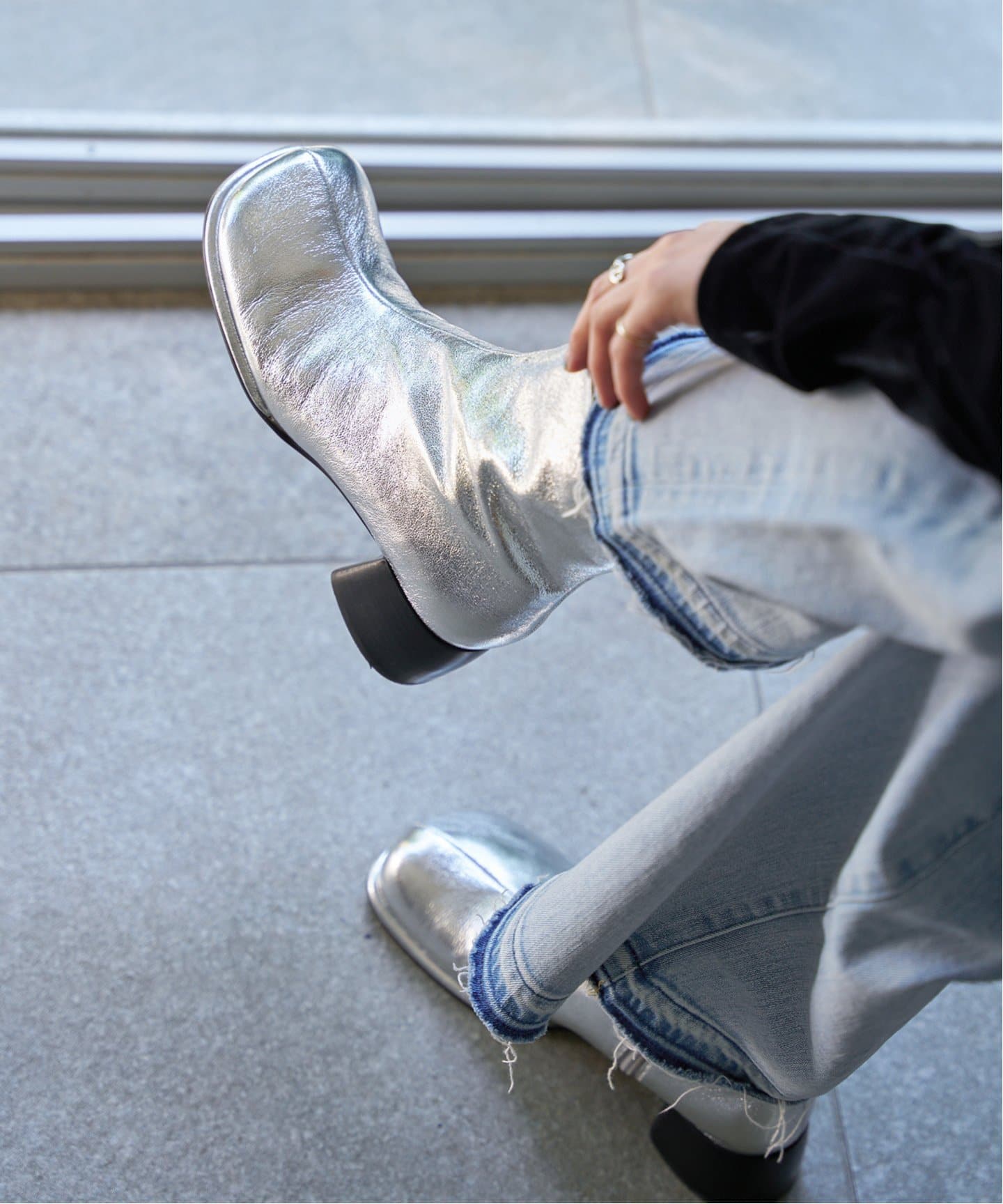 ALM. / アルム ADELA LEATHER BOOTS シルバー ALM. アウトレット アルム アデラ レザー ブーツ ADELA LEATHER