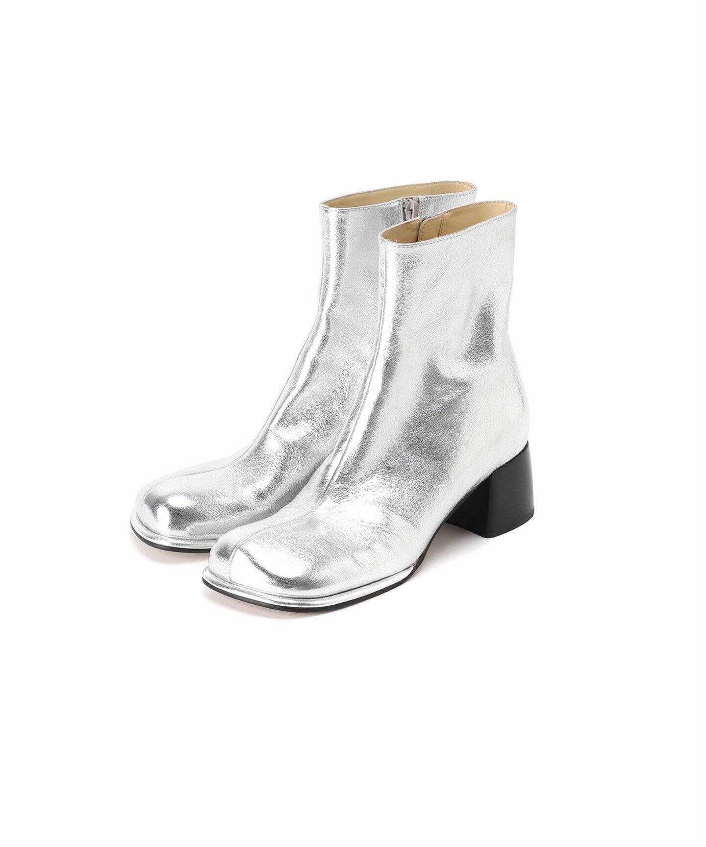 スピックアンドスパン　ブーツ　シルバー　ショートブーツ　アルム ALM. / アルム ADELA LEATHER BOOTS AL063B（ブーティ・ショート