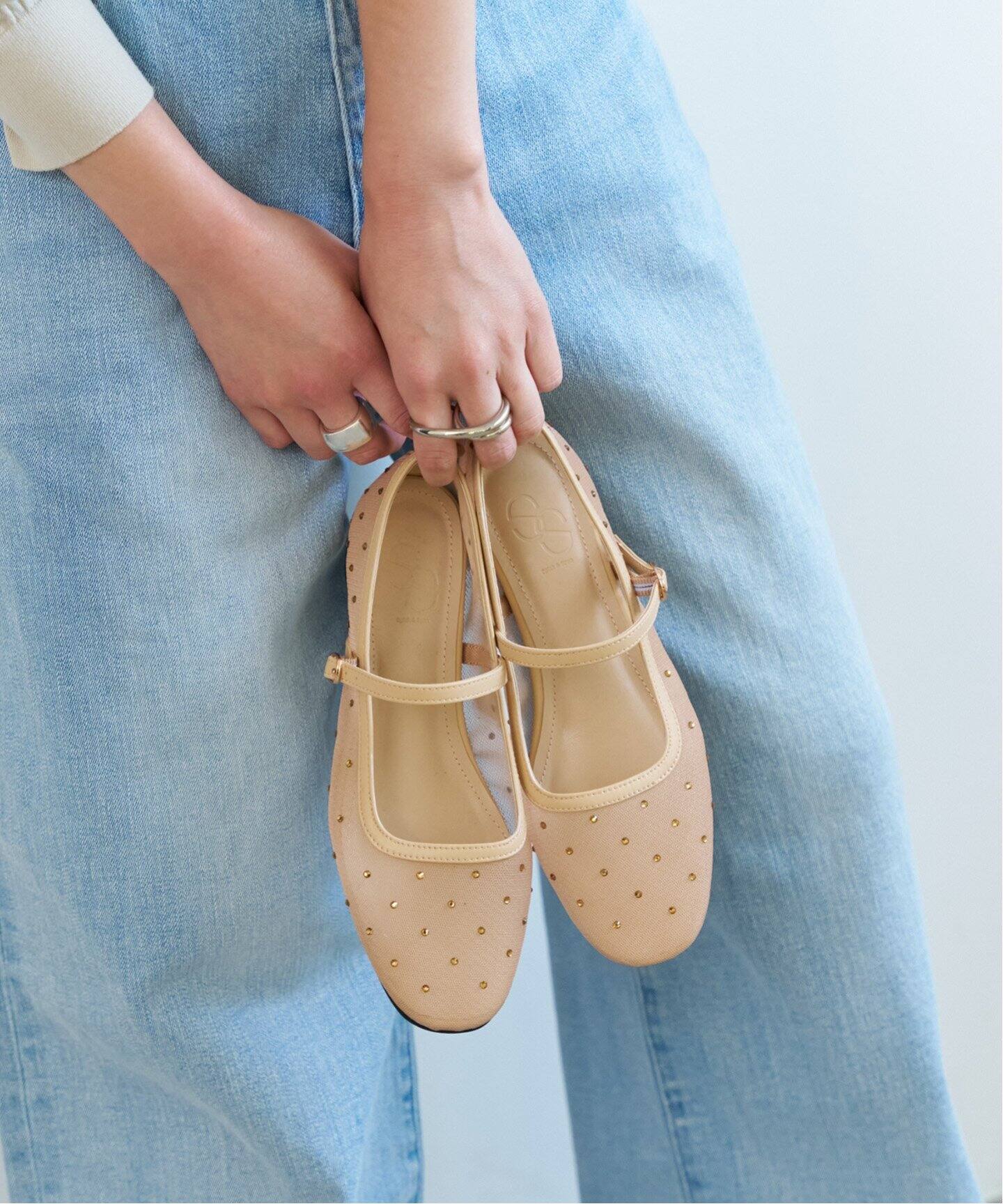 Spick & Span キラキラチュールメリージェーン（フラット