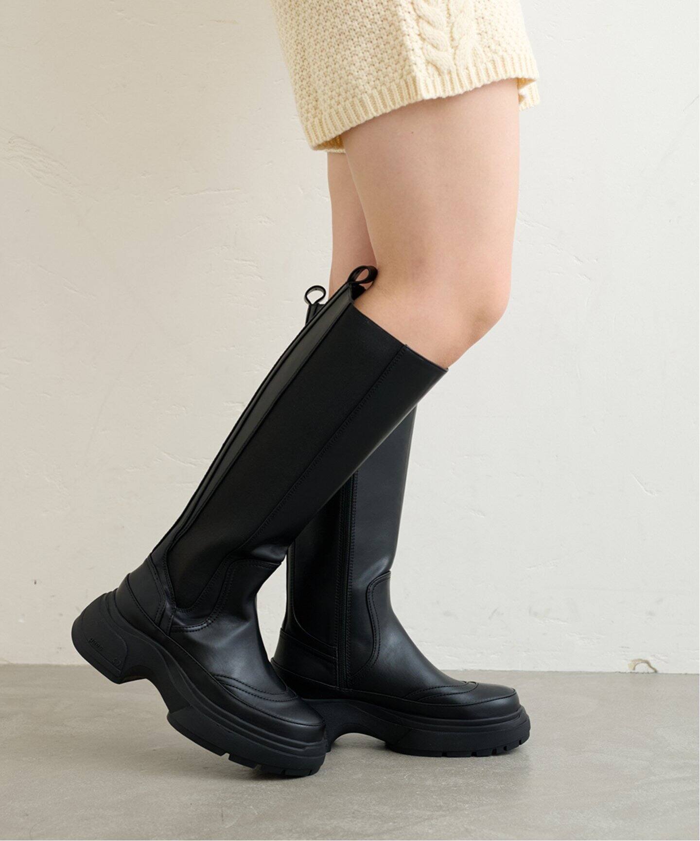 PISARO ベージュ 恨めし ロングブーツ