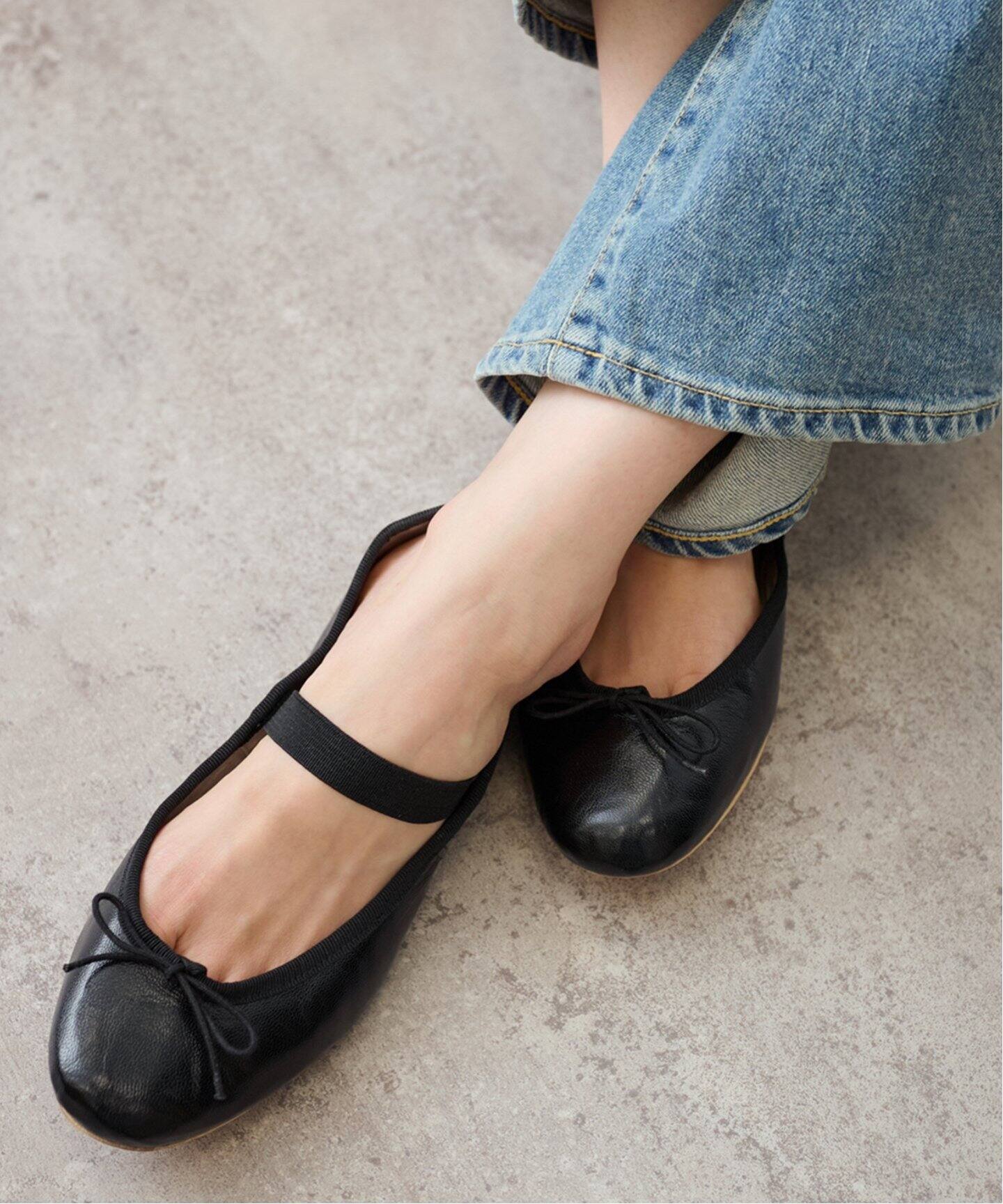 PORSELLI/ポルセリ 別注ゴムストラップバレエシューズ（バレエシューズ  