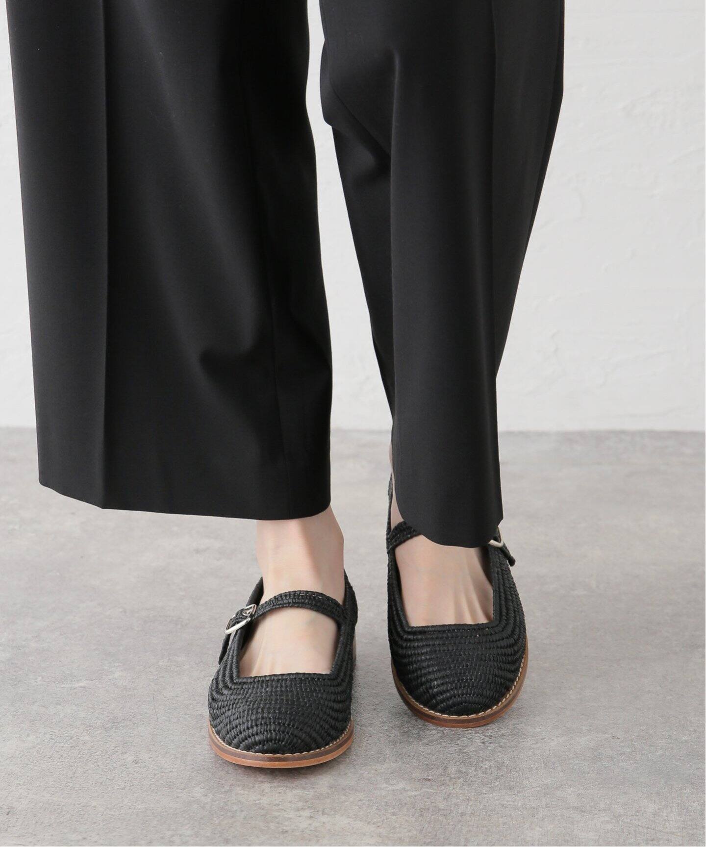 Contre Allee コントレアリー40 ベージュラフィアローファー