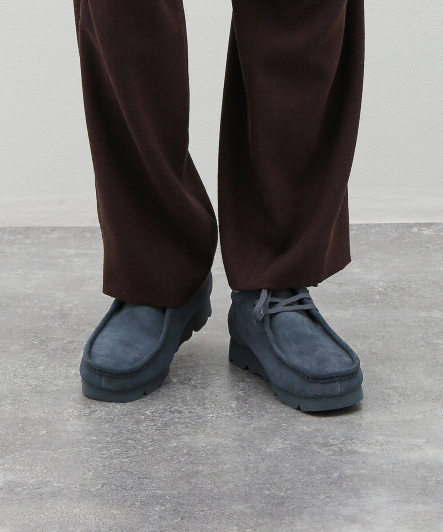 Clarks / クラークス】Wallabee GTX Blue/Grey Sde（レザーシューズ 