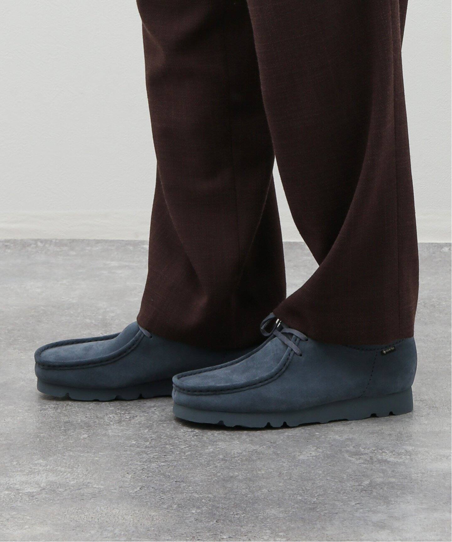 Clarks / クラークス】Wallabee GTX Blue/Grey Sde（レザーシューズ  