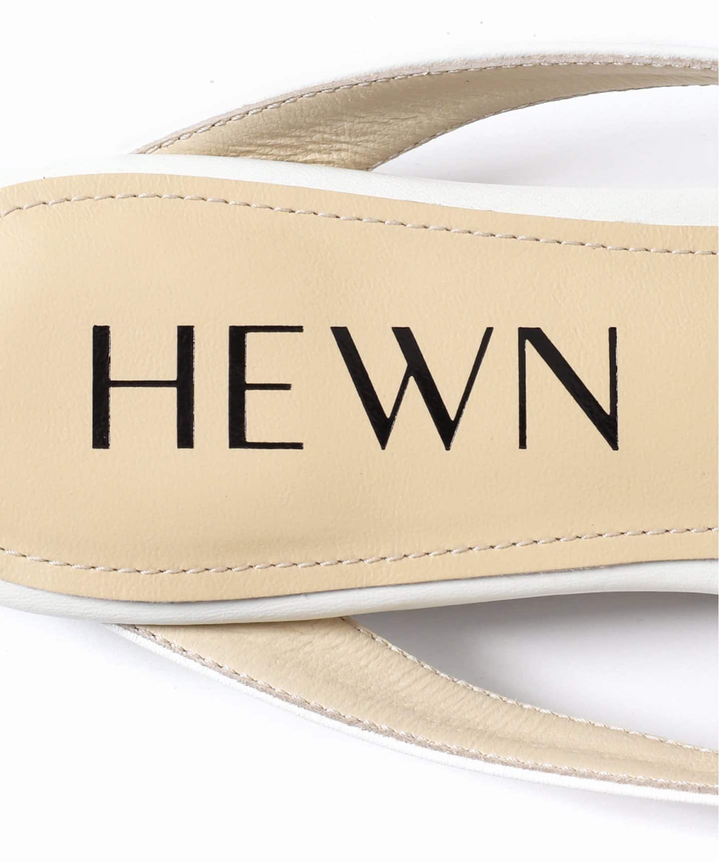 新品HEWN ブラウン スクエアトゥサンダル 38 HEWN/ヒューン】Sq thong sandals：サンダル（サンダル