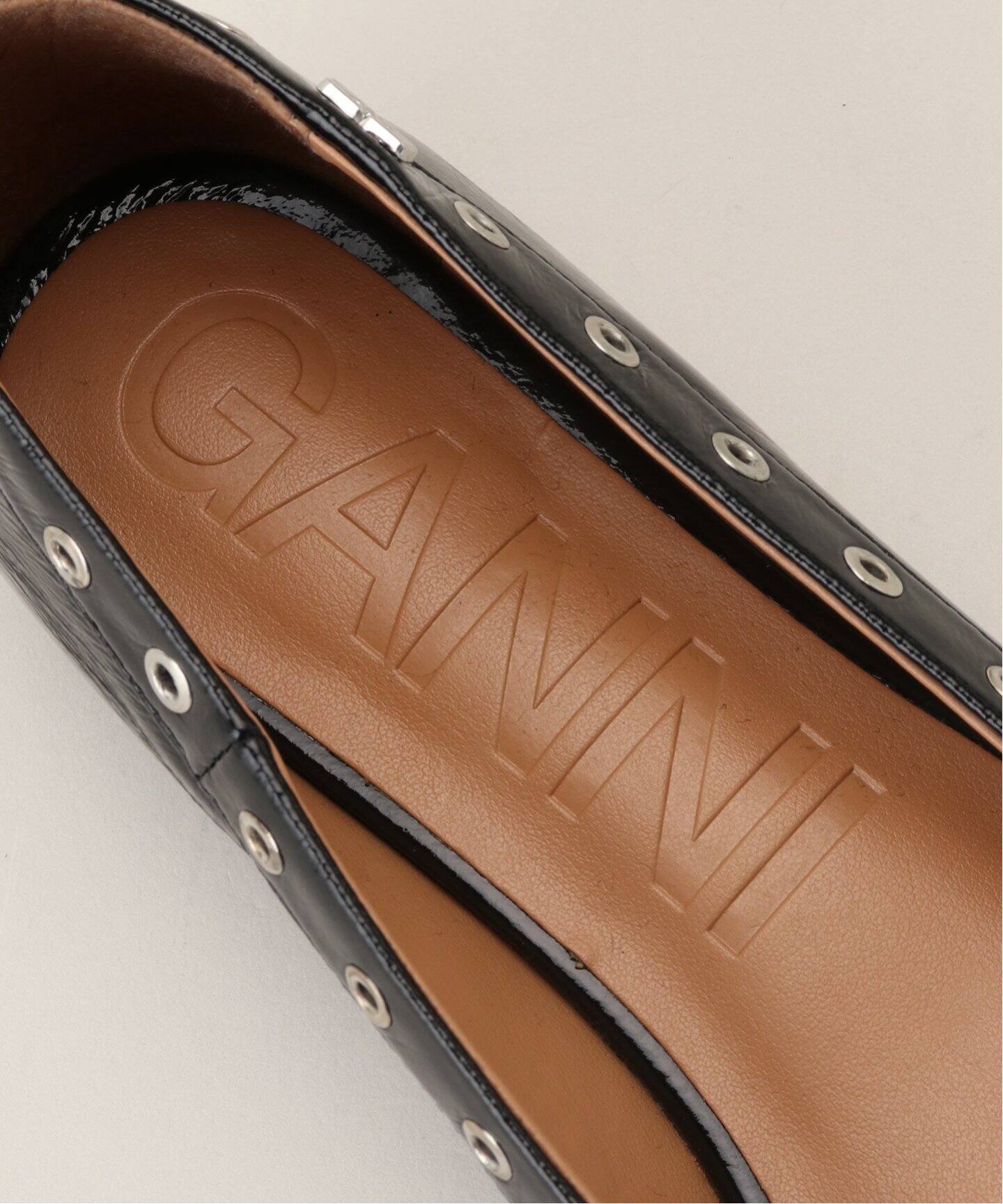 GANNI / ガニー】 Eyelets Bow Ballerina Naplack S2755（バレエ
