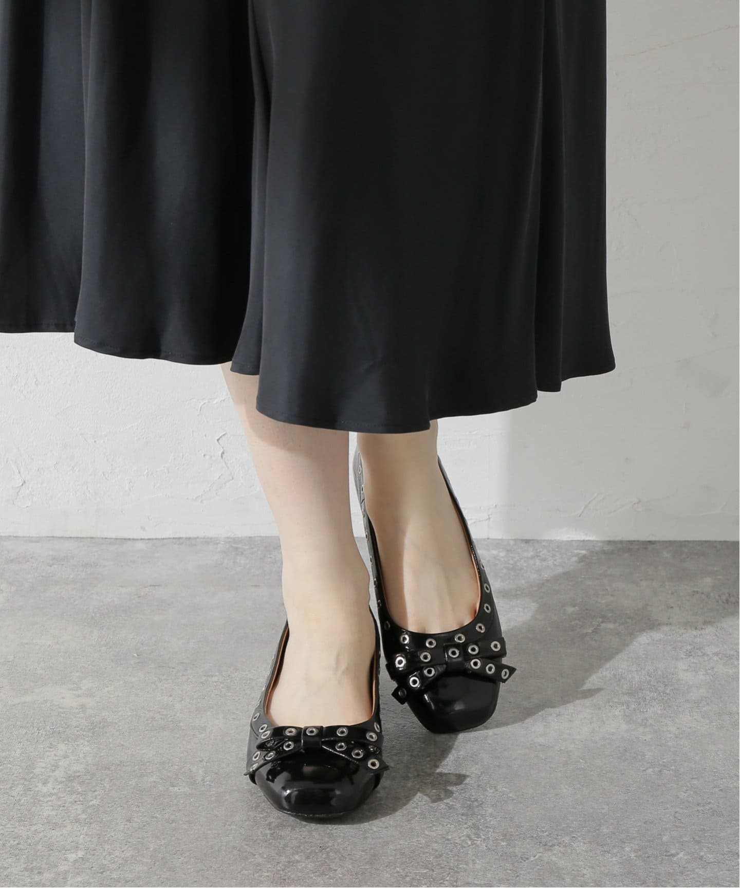 靴 Eyelets Bow Ballerina Naplack GANNI Ganni Eyelets Bow Ballerina Naplack in Black | Lyst