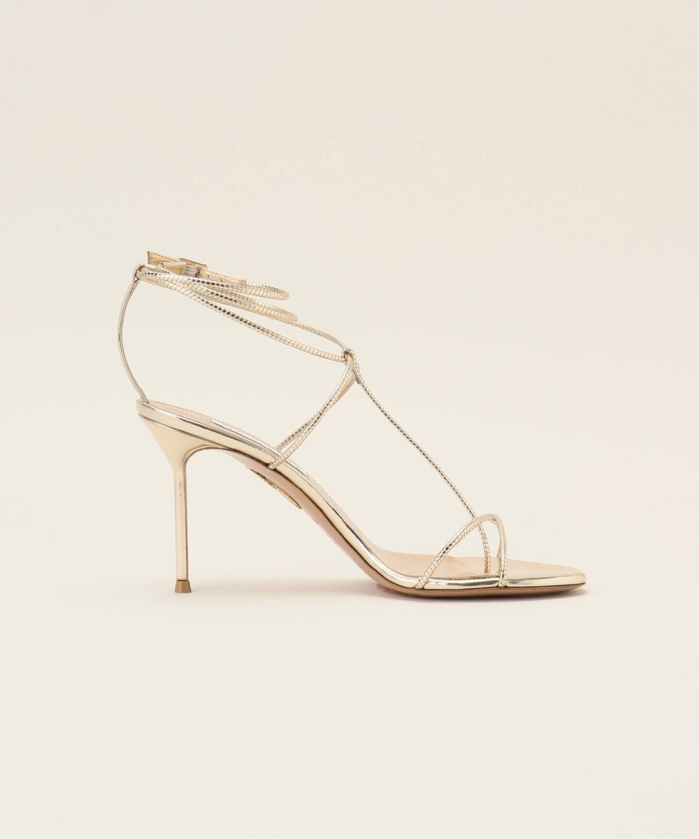 AQUAZZURA/アクアズーラ】GOLD LACEUP サンダル（サンダル）｜MUSE de  
