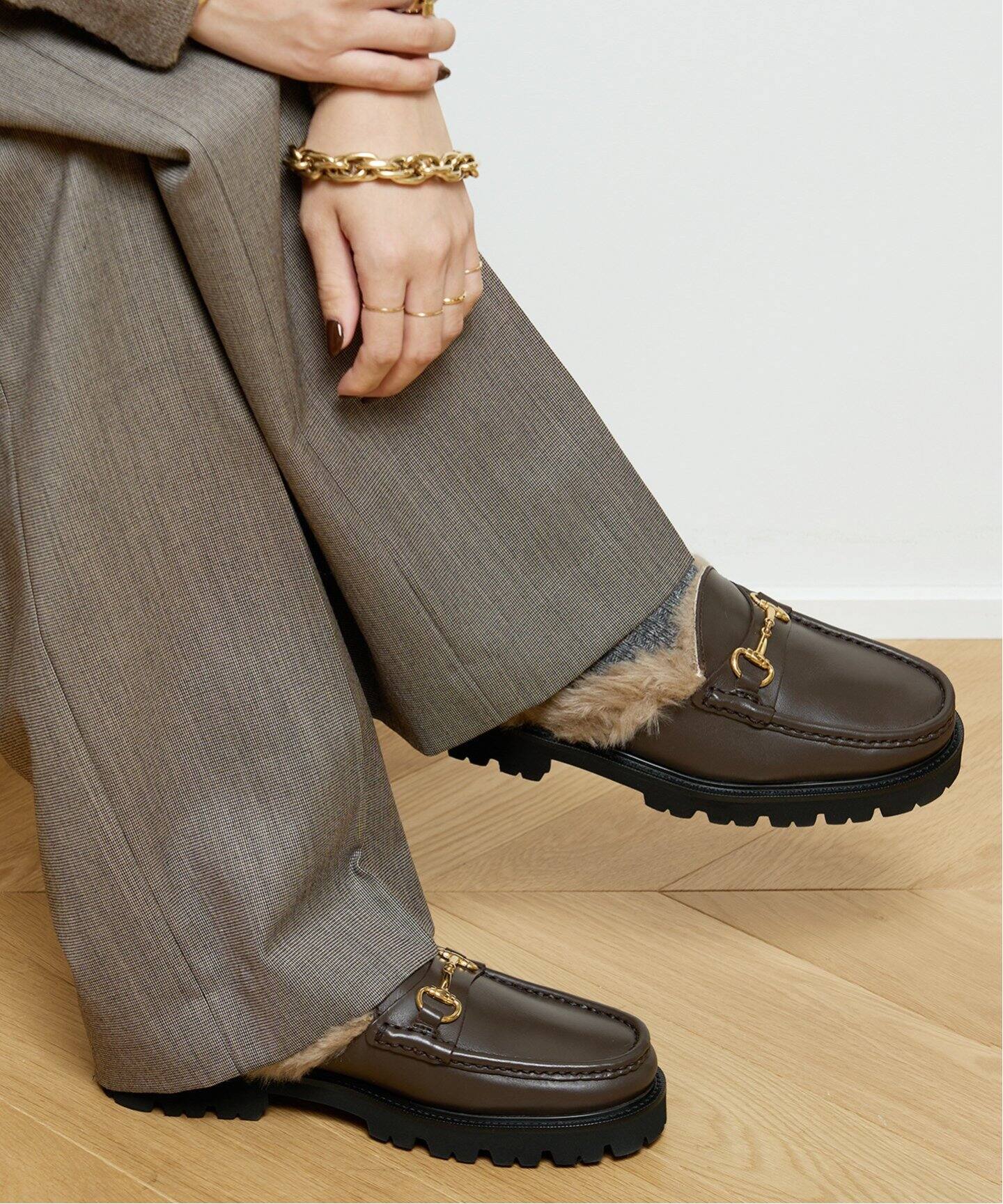 CAMINANDO/カミナンド】FUR BIT LOAFER ローファースリッポン  