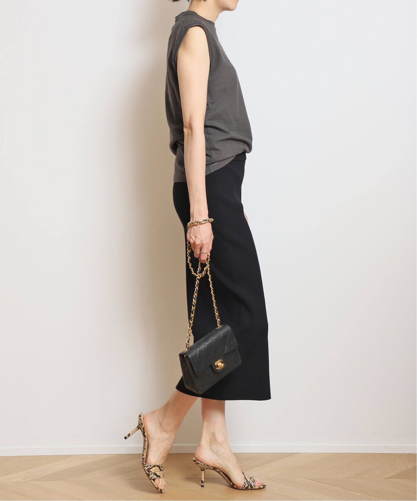 FRANCESCO RUSSO/フランチェスコ ルッソ】 WATERSNAKE ミュール(7.5cm  