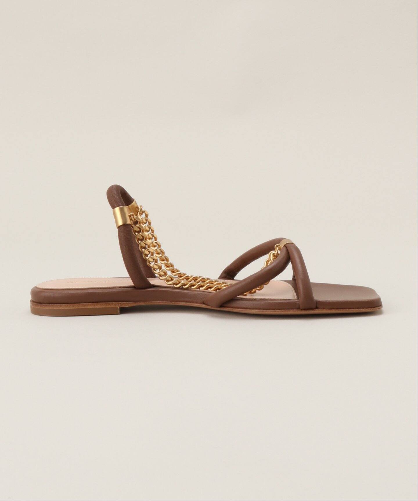 GIANVITO ROSSI/ジャンビト ロッシ】 FLAT SANDAL WITH CHAIN  