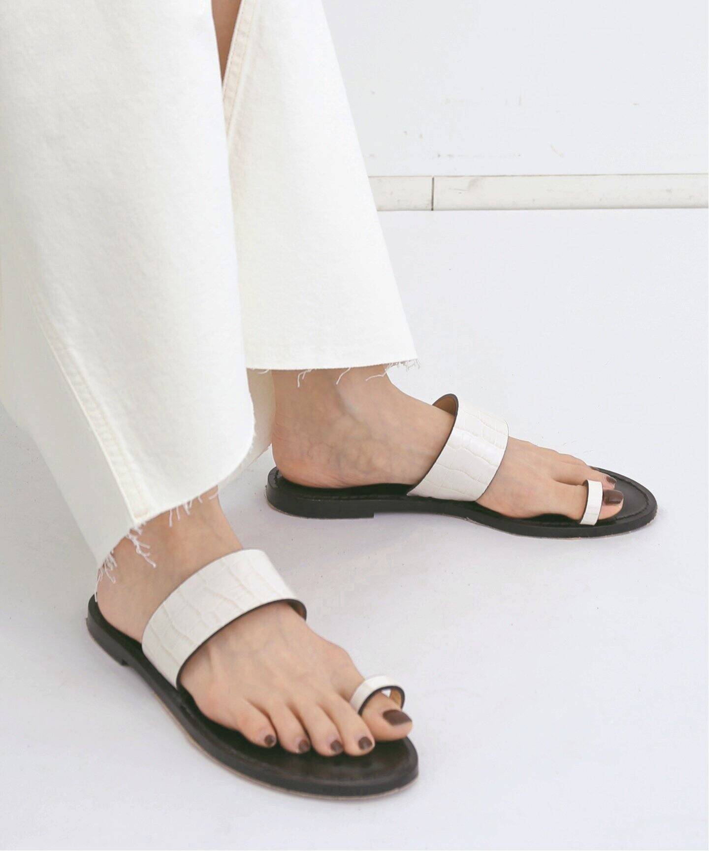 AMANU/アマヌ】 Flat Sandal（サンダル）｜L 