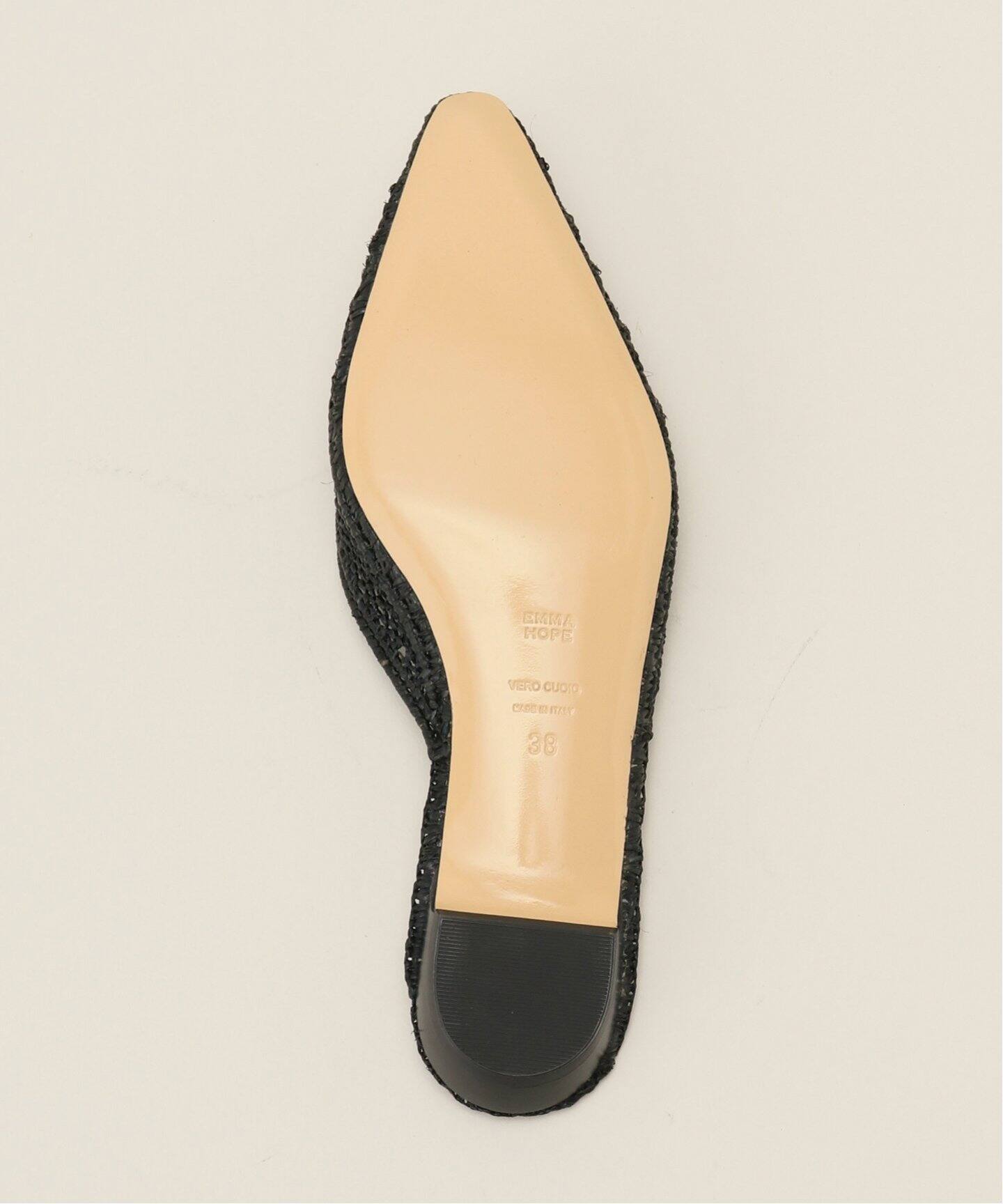 EMMA HOPES/エマ ホープ】 RAFFIA MESH POINTY MULE（サンダル）｜L 