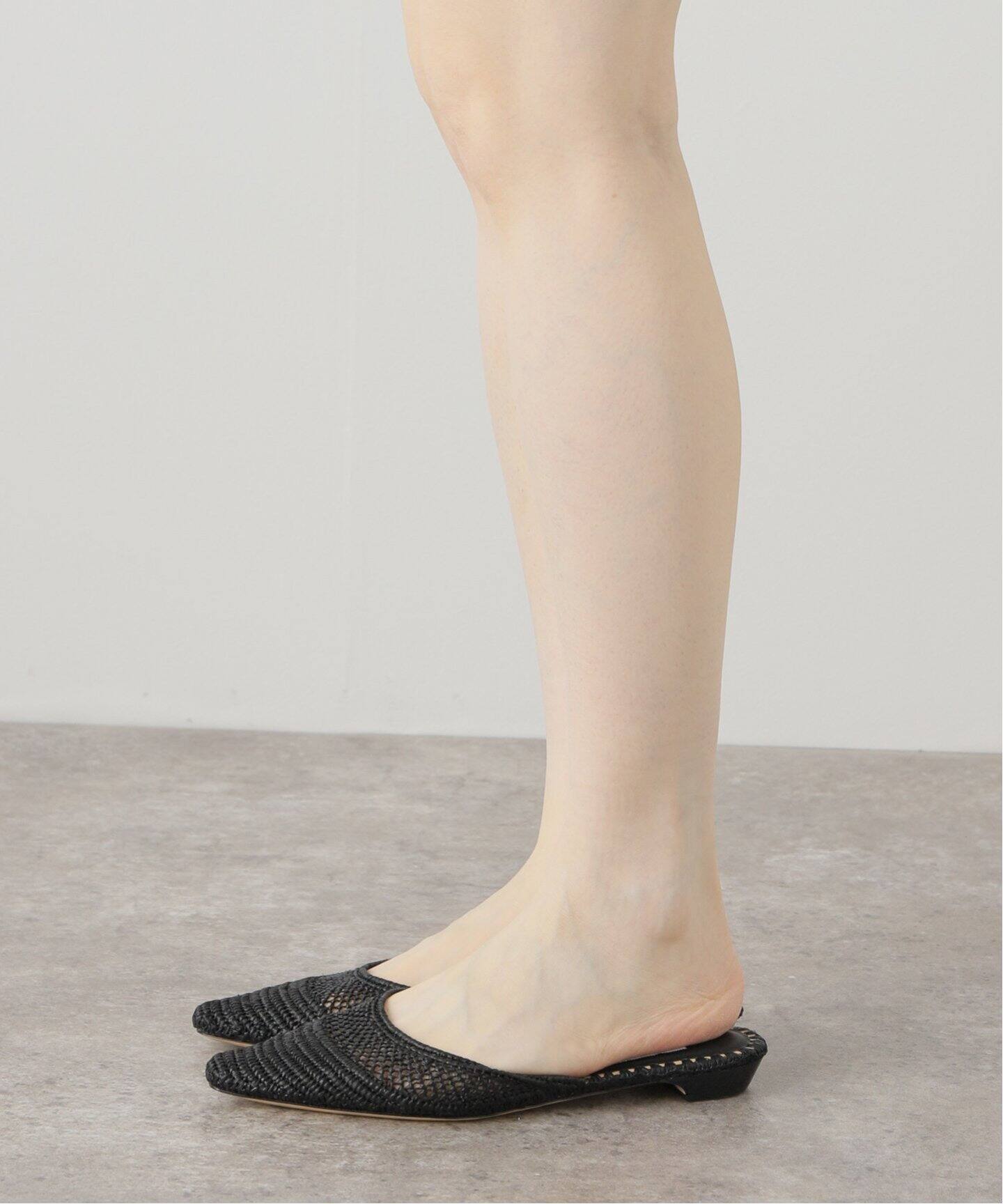 EMMA HOPES/エマ ホープ】 RAFFIA MESH POINTY MULE（サンダル）｜L 