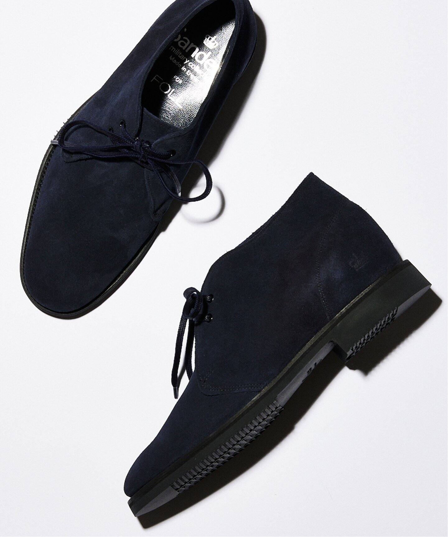 SANDERS for FOLL / CHUKKA SUEDE DEEP NAVY（レザーシューズ 