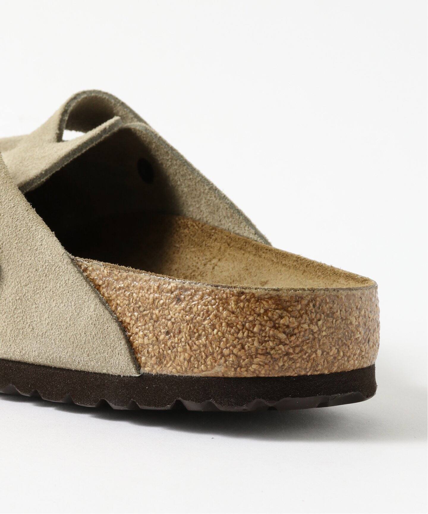 BIRKENSTOCK BOSTON SOFT FOOTBED SUEDE ( REGULAR FIT ) STONE