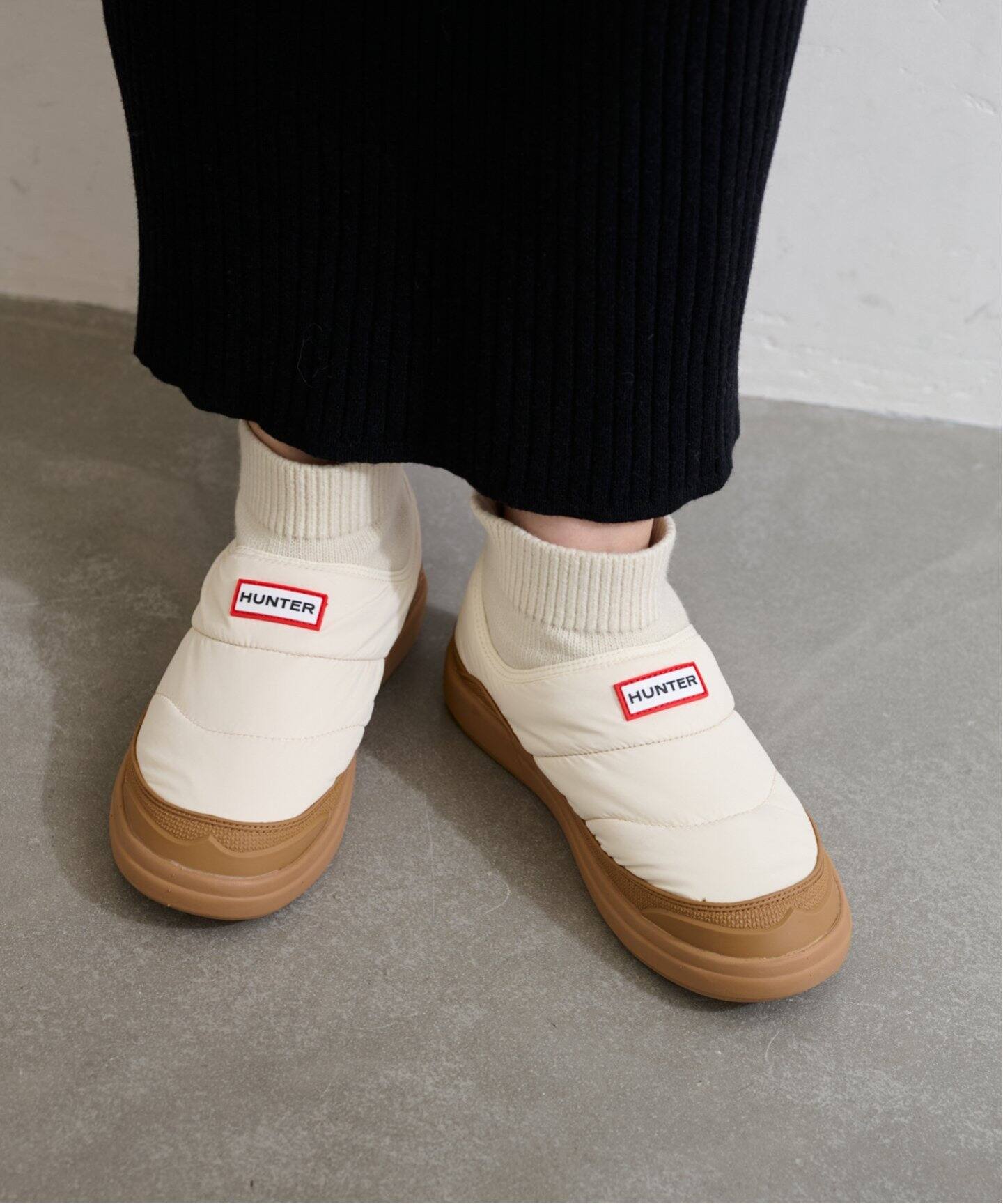 HUNTER/ハンター PUFFER KNITTED CUFF BOOT（ブーティ・ショートブーツ