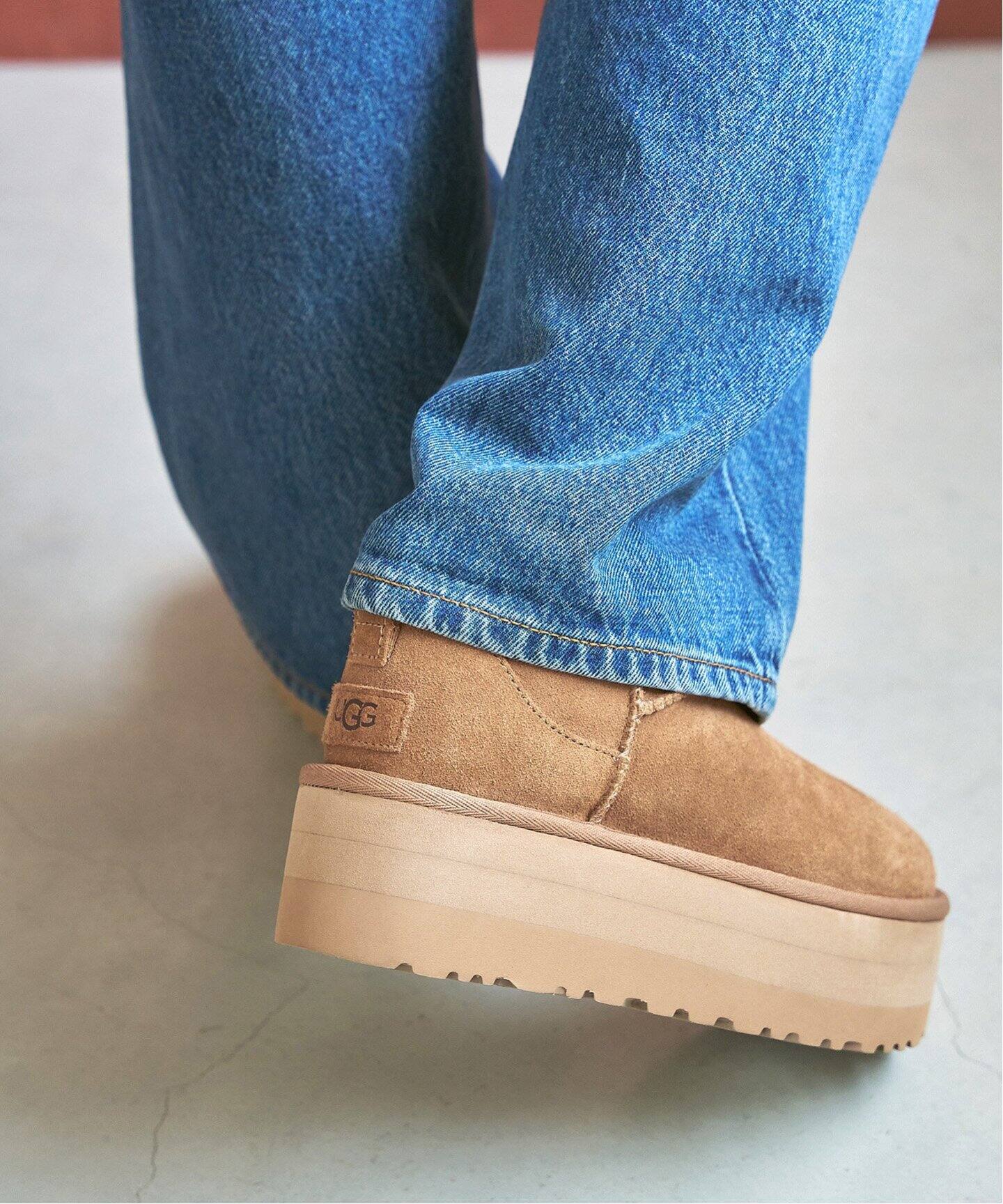 正規品UGGW CLASSIC ULTRAMINI PLATFORMベージュ24 （UGG/アグ 