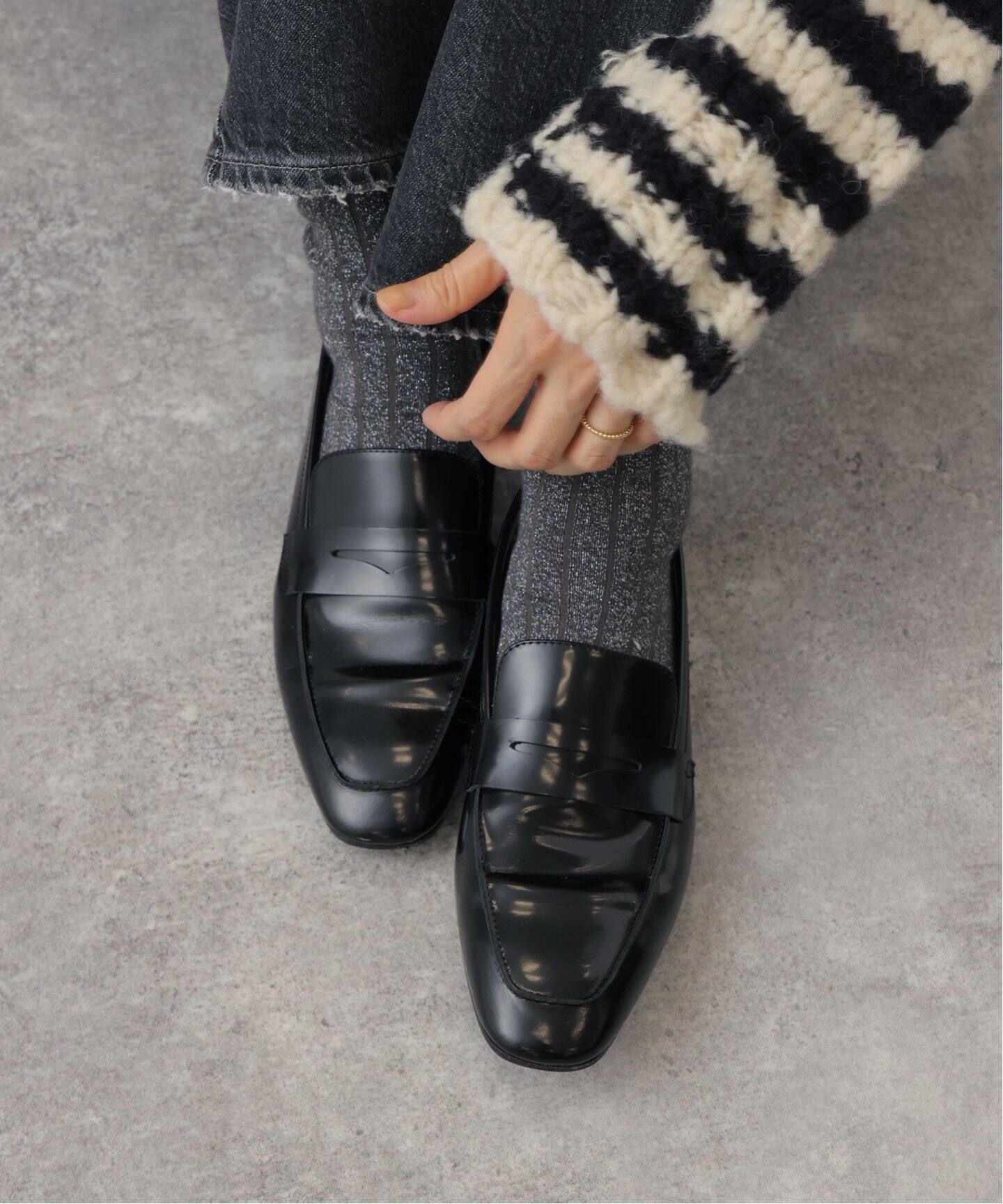 FABIO RUSCONI/ファビオルスコーニ スクエアローファー F-4057/4734  