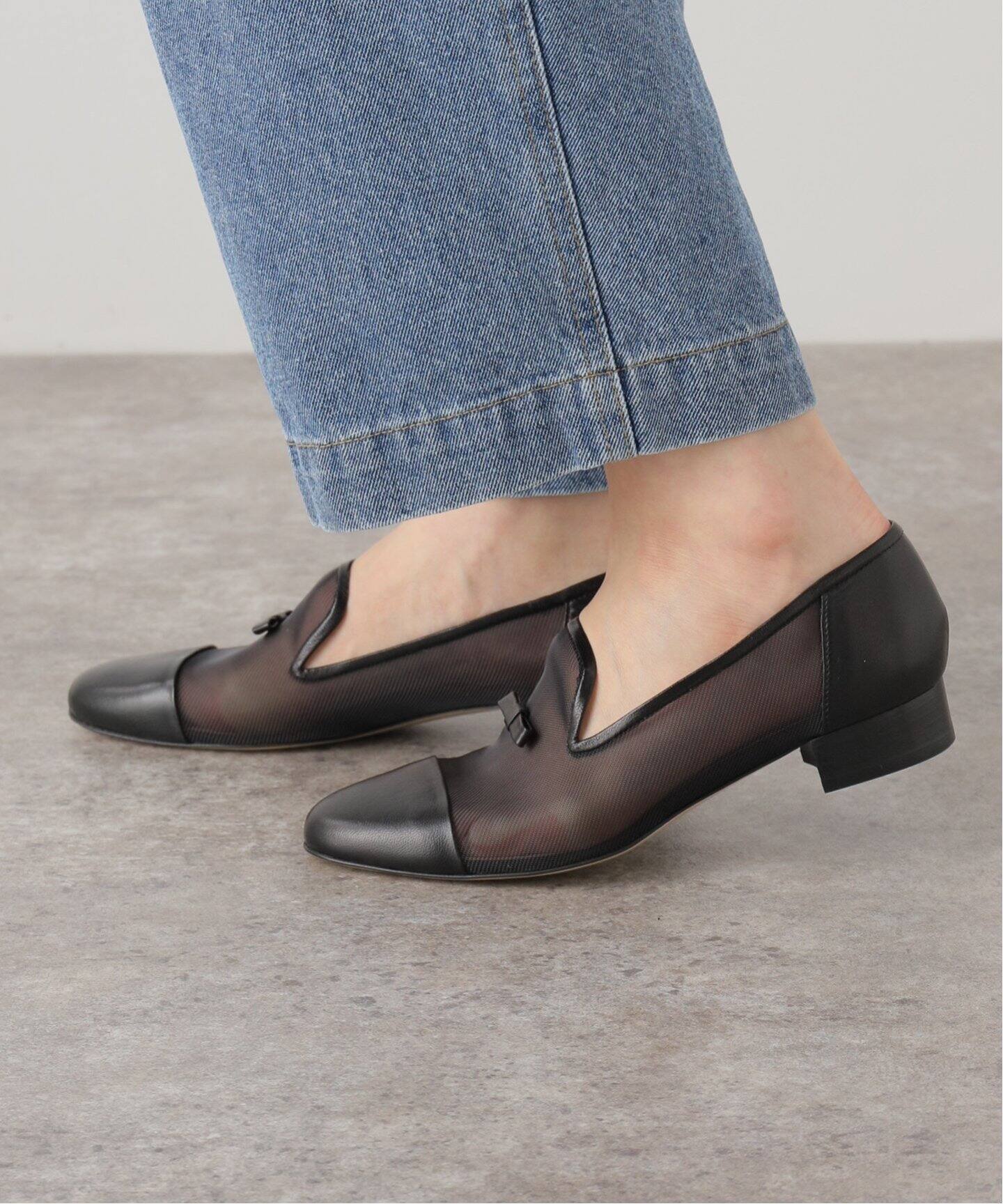 NEBULONI E./ネブロー二】TULLE RIBBON SHOES ローファー（ローファー 