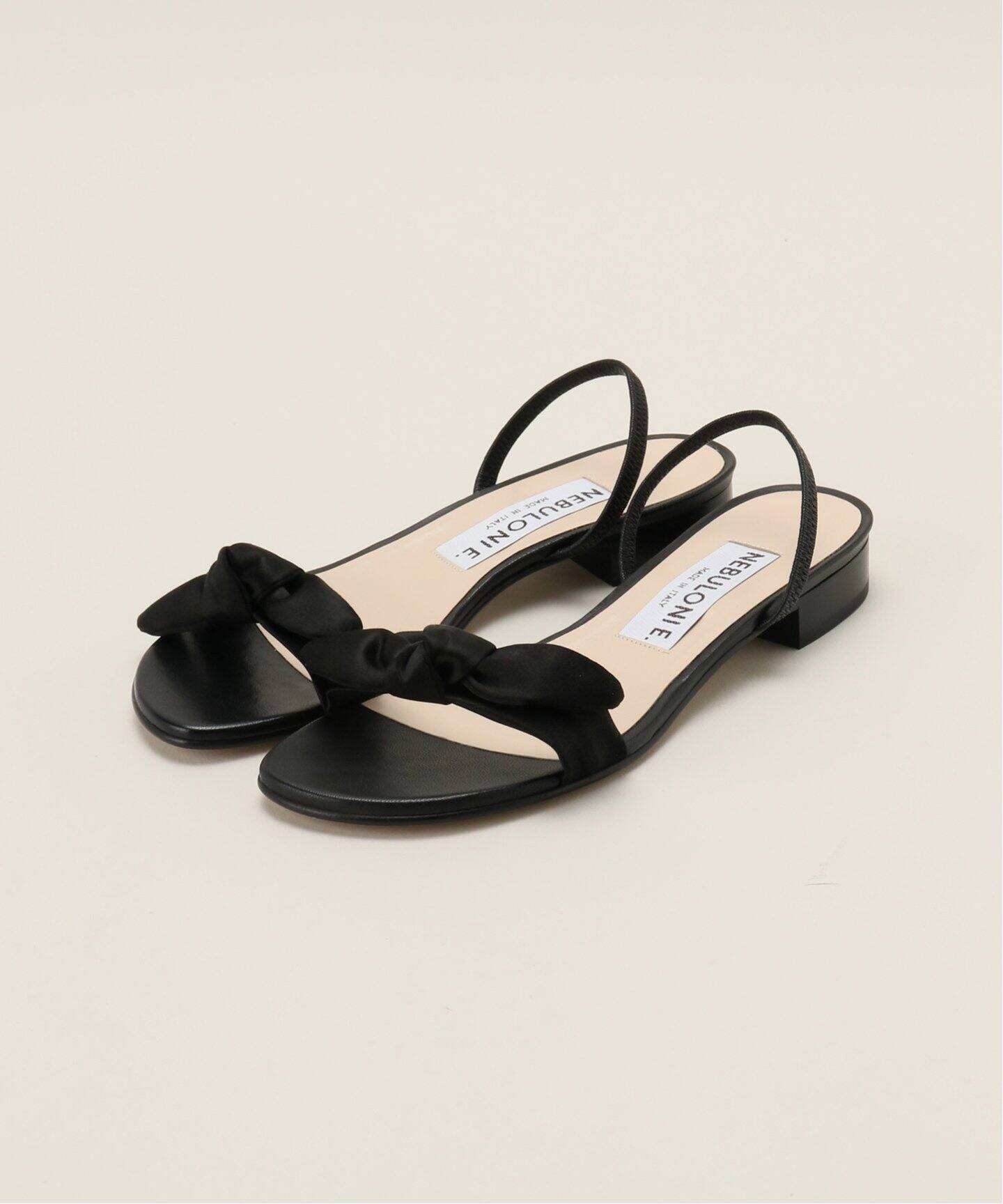 NEBULONI E./ネブロー二】RIBBON BACK STRAP SANDALS サンダル 