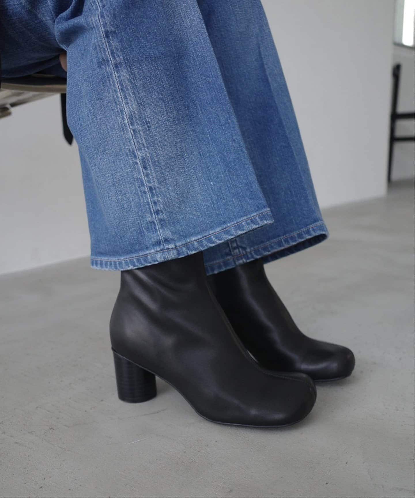 追加3》SLOBE スクエアトゥショートブーツ（ブーティ・ショート