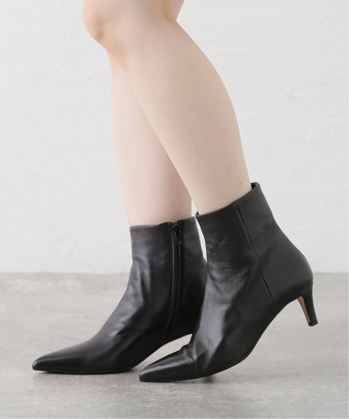 FABIO RUSCONI/ファビオルスコーニ SHORT BOOTS (ブラック)（ブーティ  