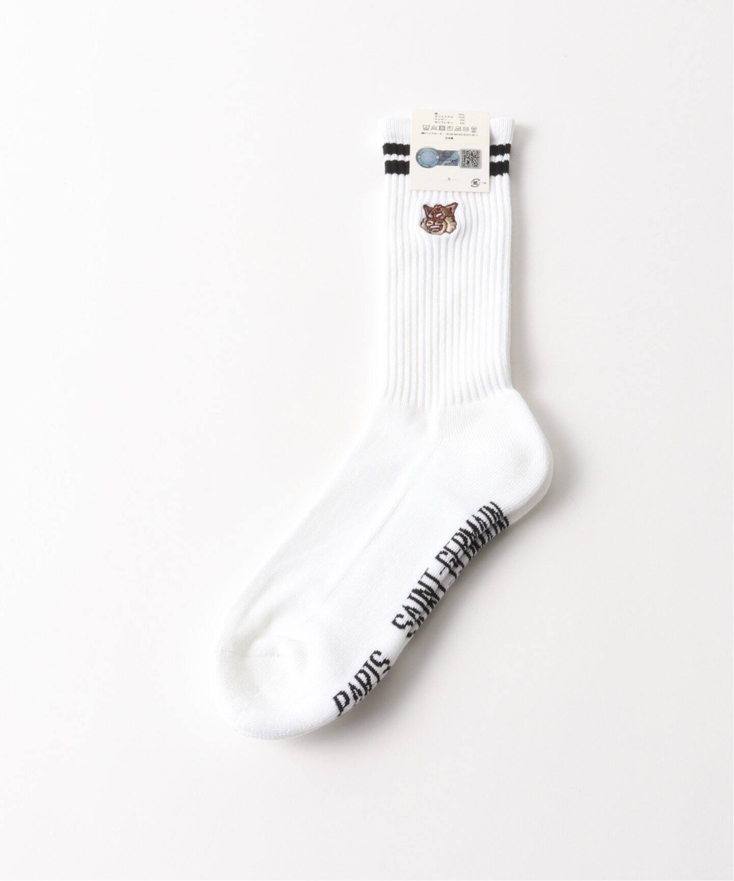 SAINT LAロゴ入りホワイトブルーソックス（LANVIN en Bleu