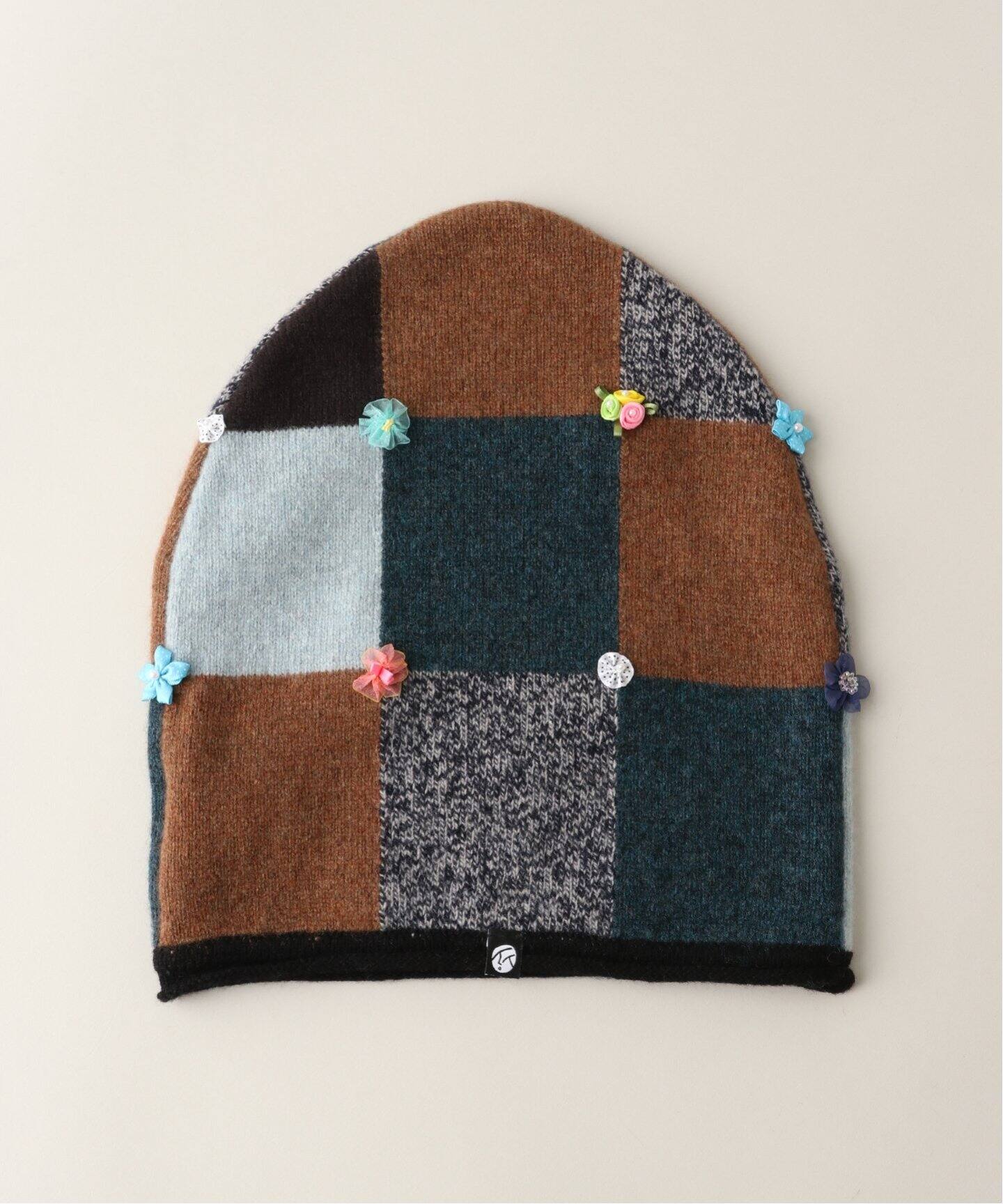 YANYAN CHECKED EXTRALONG BEANIE YYW23-2072：帽子（ニットキャップ 