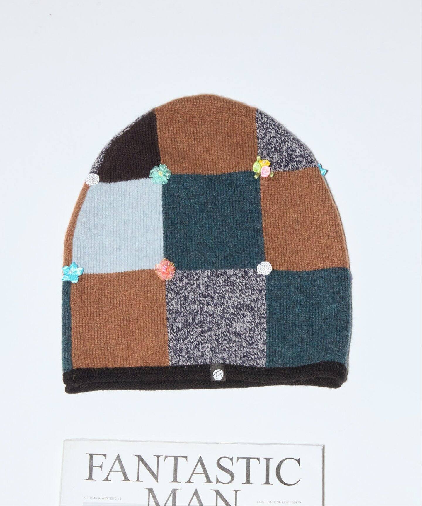YANYAN CHECKED EXTRALONG BEANIE YYW23-2072：帽子（ニットキャップ 