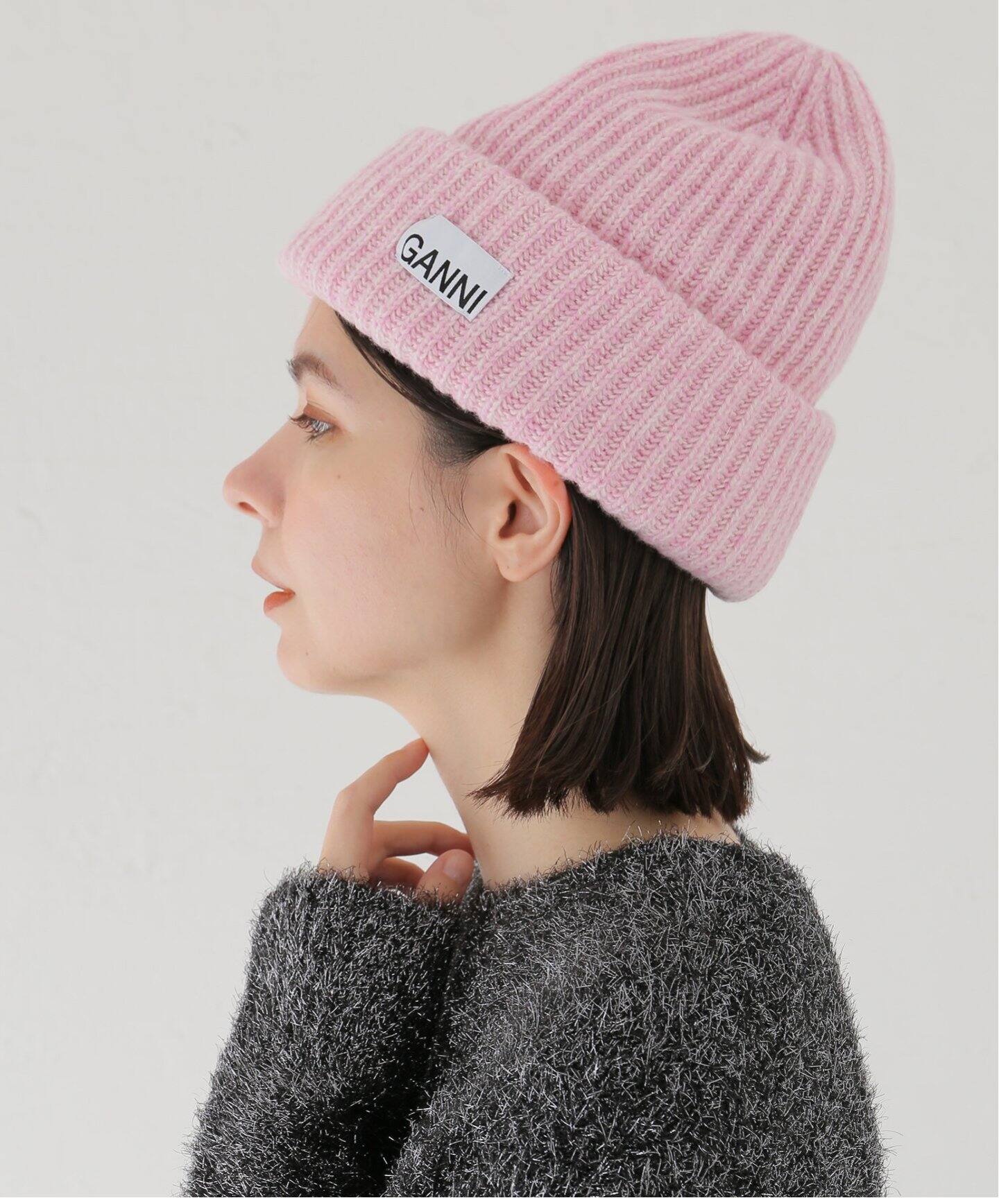 GANNI / ガニー】 Structured Rib Beanie（ニットキャップ・ビーニー 