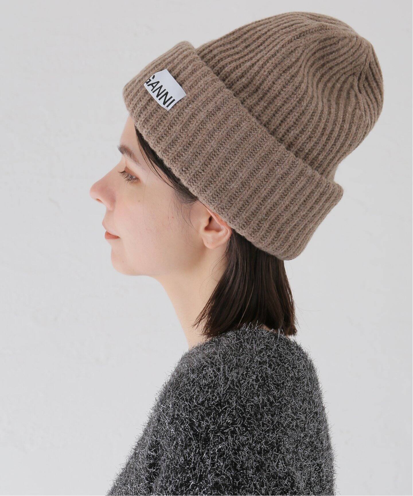 GANNI / ガニー】 Structured Rib Beanie（ニットキャップ・ビーニー 