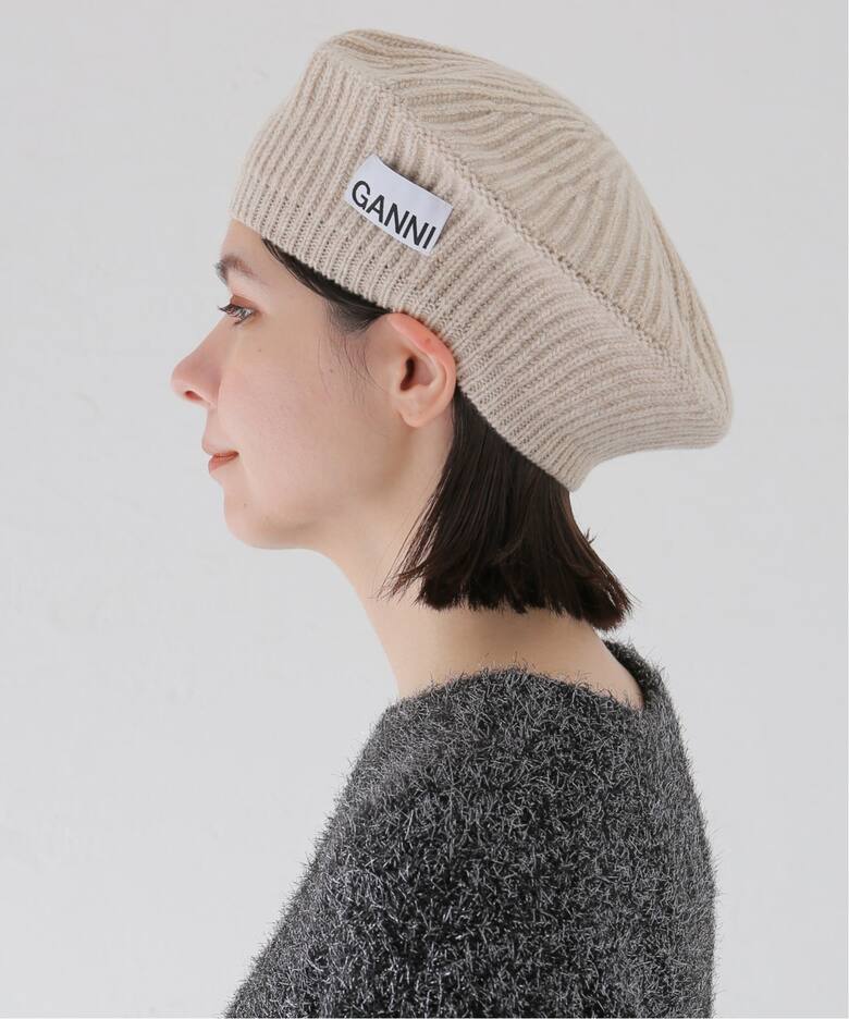 GANNI / ガニー】 Structured Rib Beret（ハンチング／ベレー  display picture 1