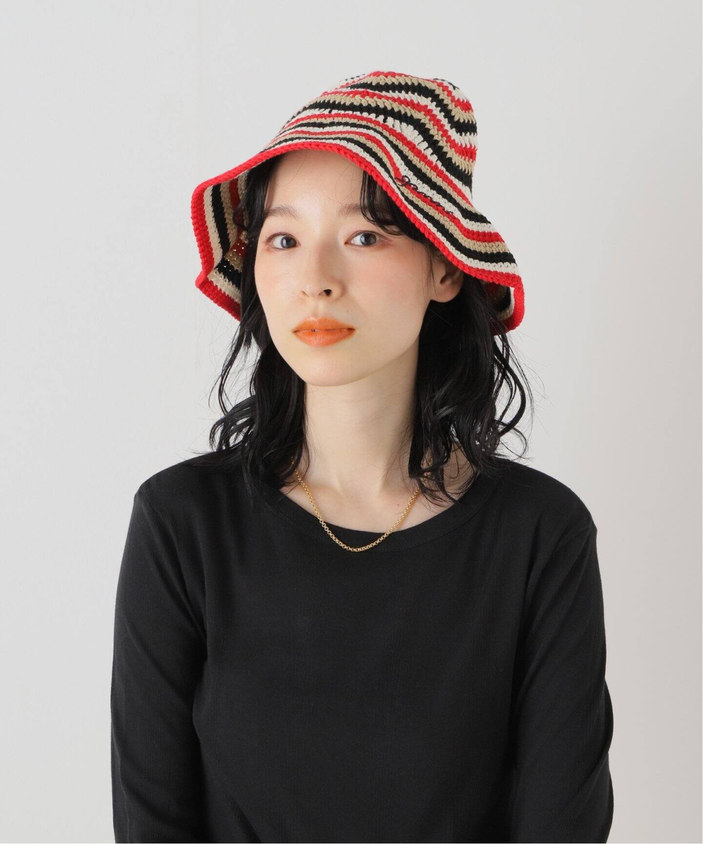 GANNI / ガニー】Cotton Crochet Bucket Hat：ハット（ハット 