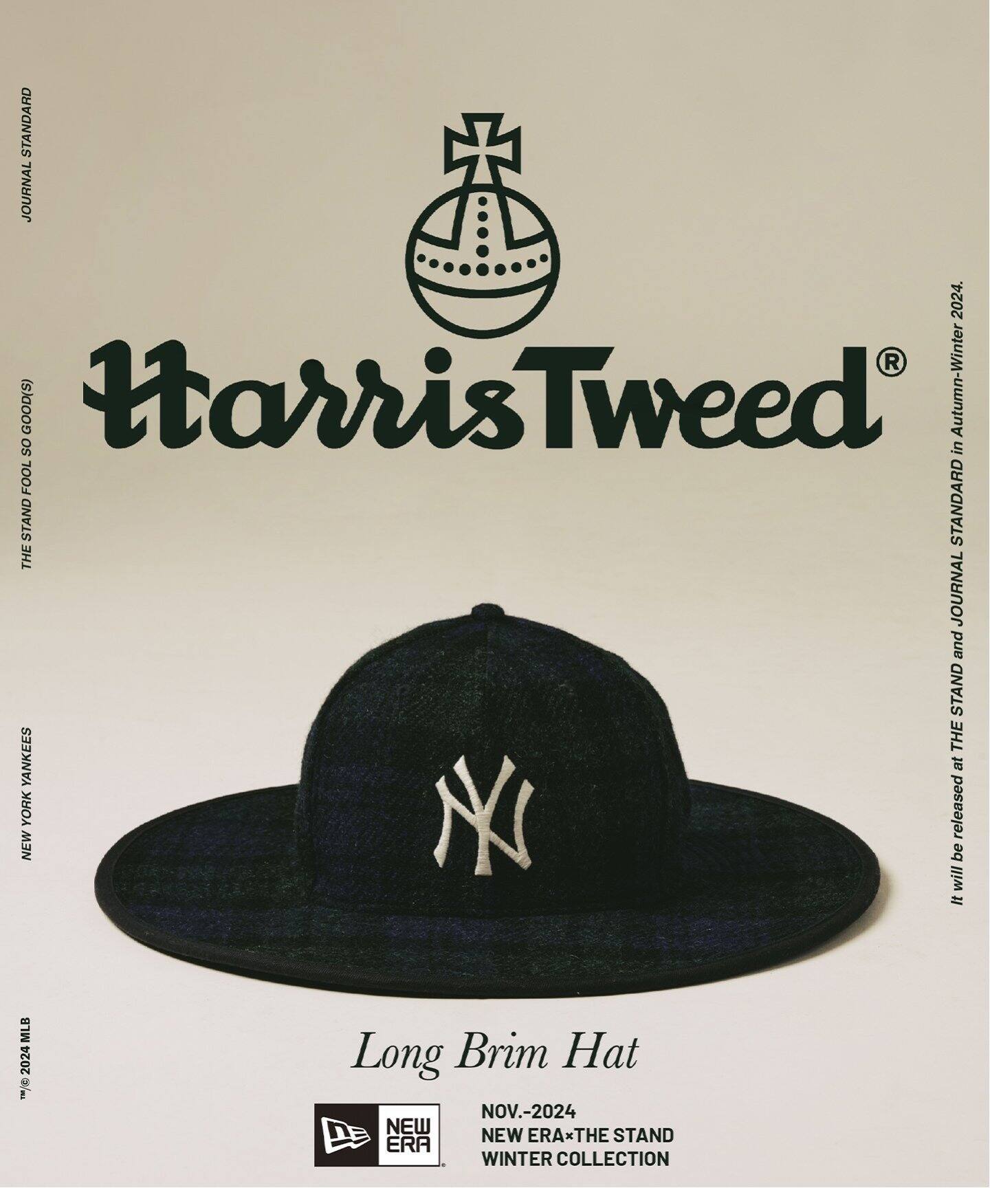 NEW ERA / ニューエラ 別注 NY Long Brim Hat Harris Tweed（ハット 